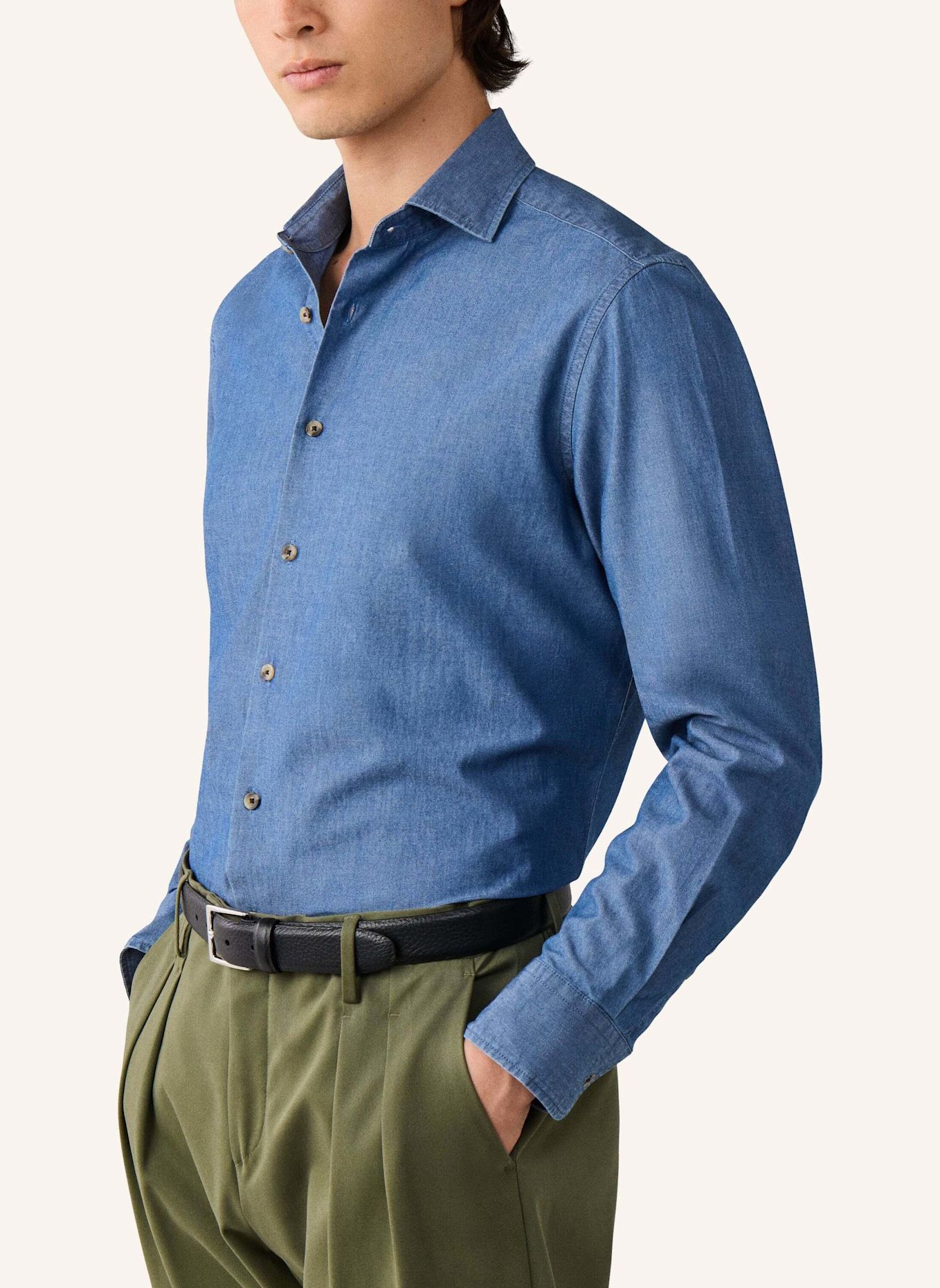 HACKETT LONDON Freizeithemd CLEAN CHAMBRAY: DUNKELBLAU