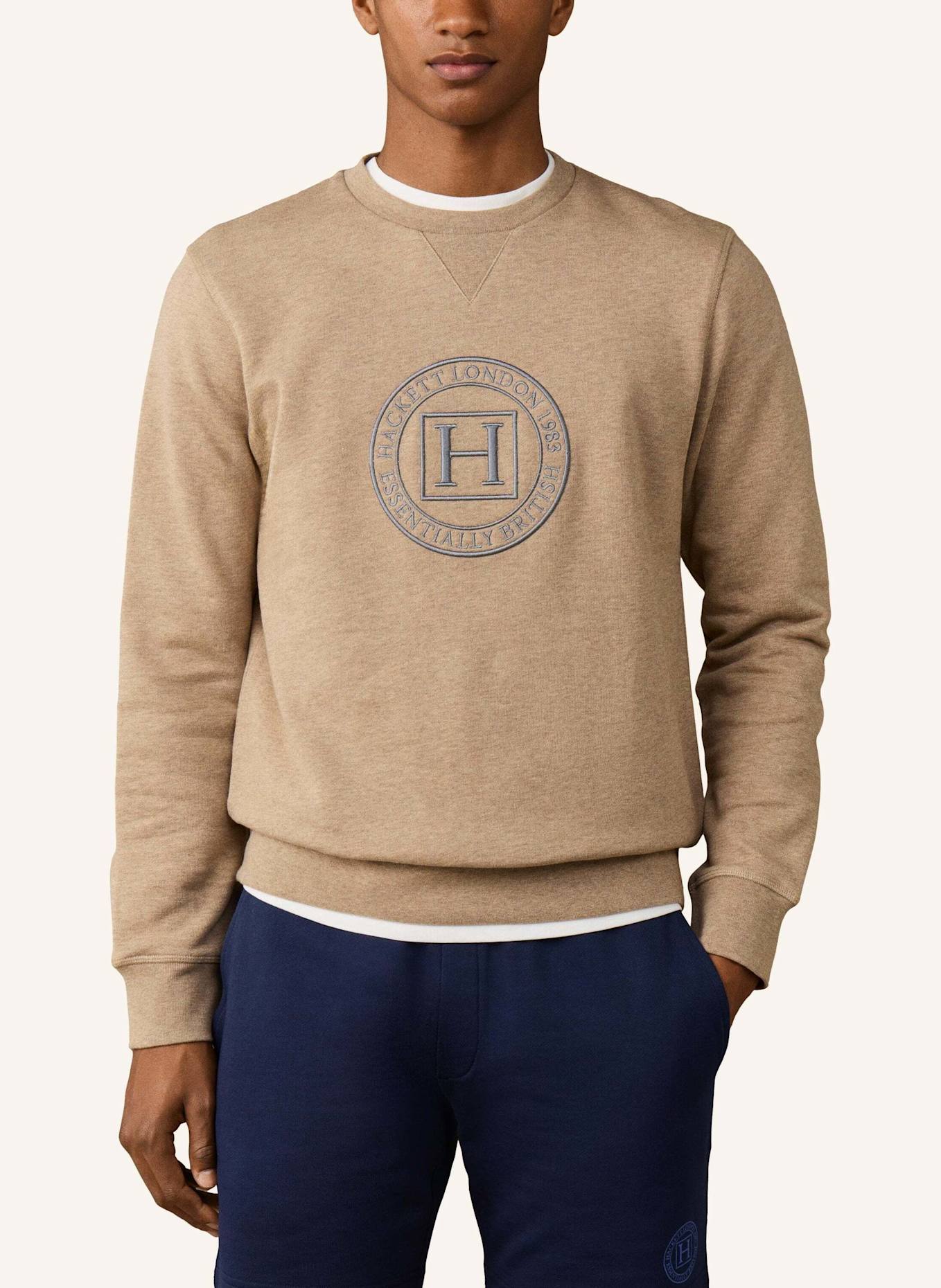 HACKETT LONDON Sweatshirt HERITAGE H CREW: CAMEL