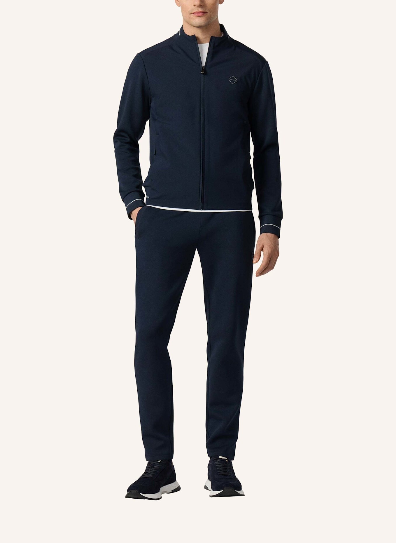 HACKETT LONDON Sweatshirt HS TECH TRACK FZ: DUNKELBLAU