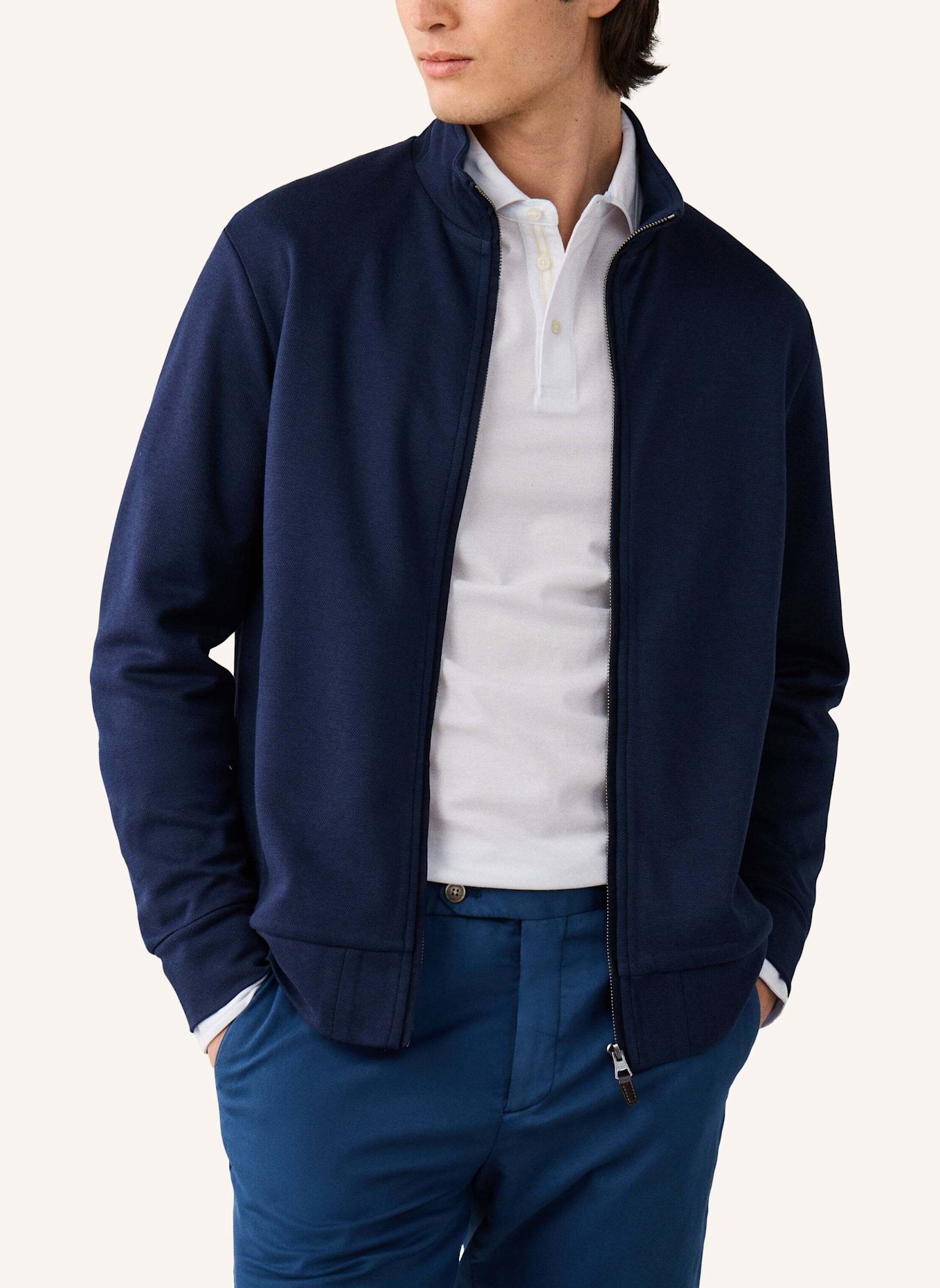 HACKETT LONDON Sweatshirt TTVL FULL ZIP: BLAU