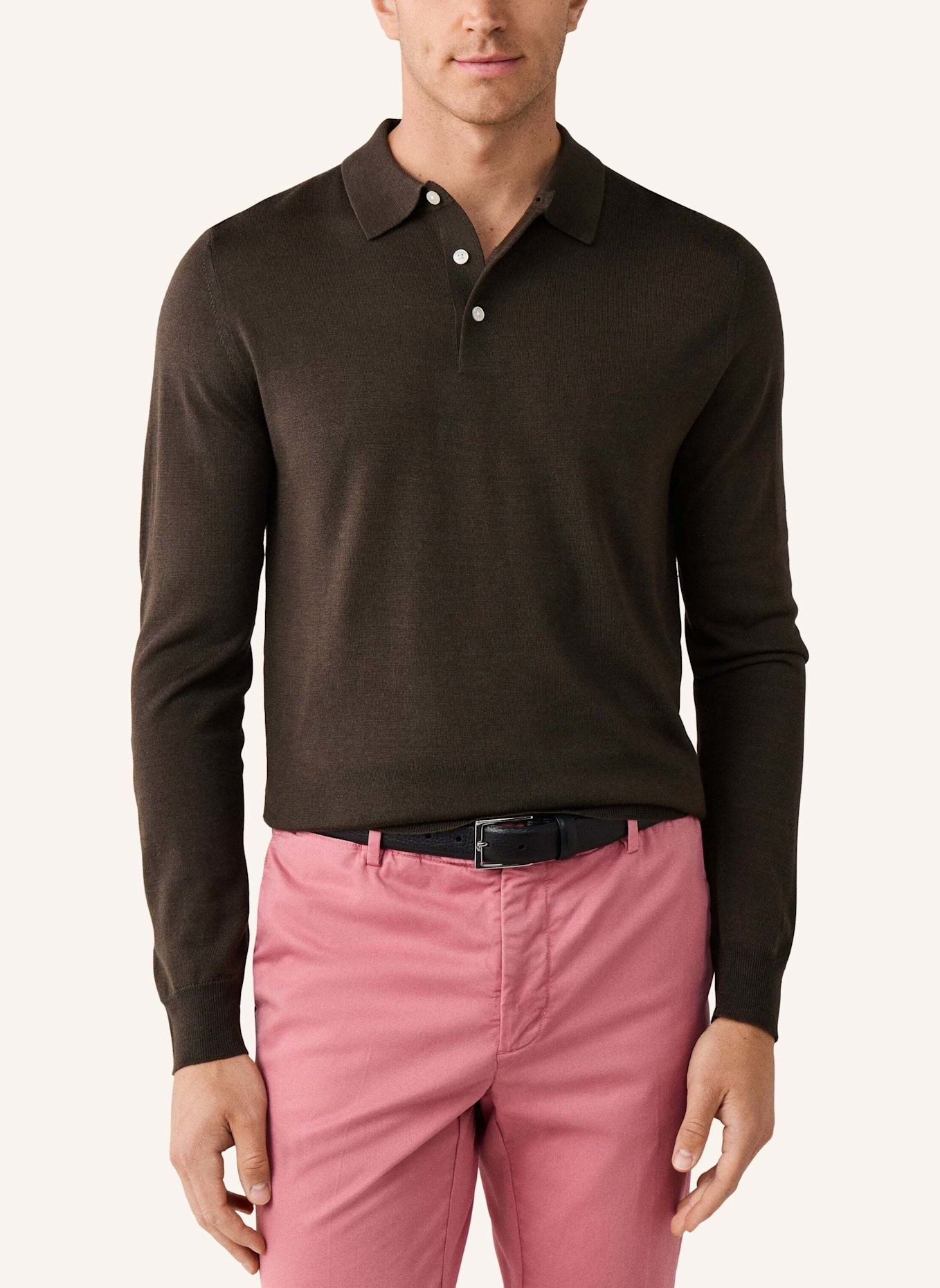 HACKETT LONDON Pullover MERINO SILK LS POLO: GRÜN