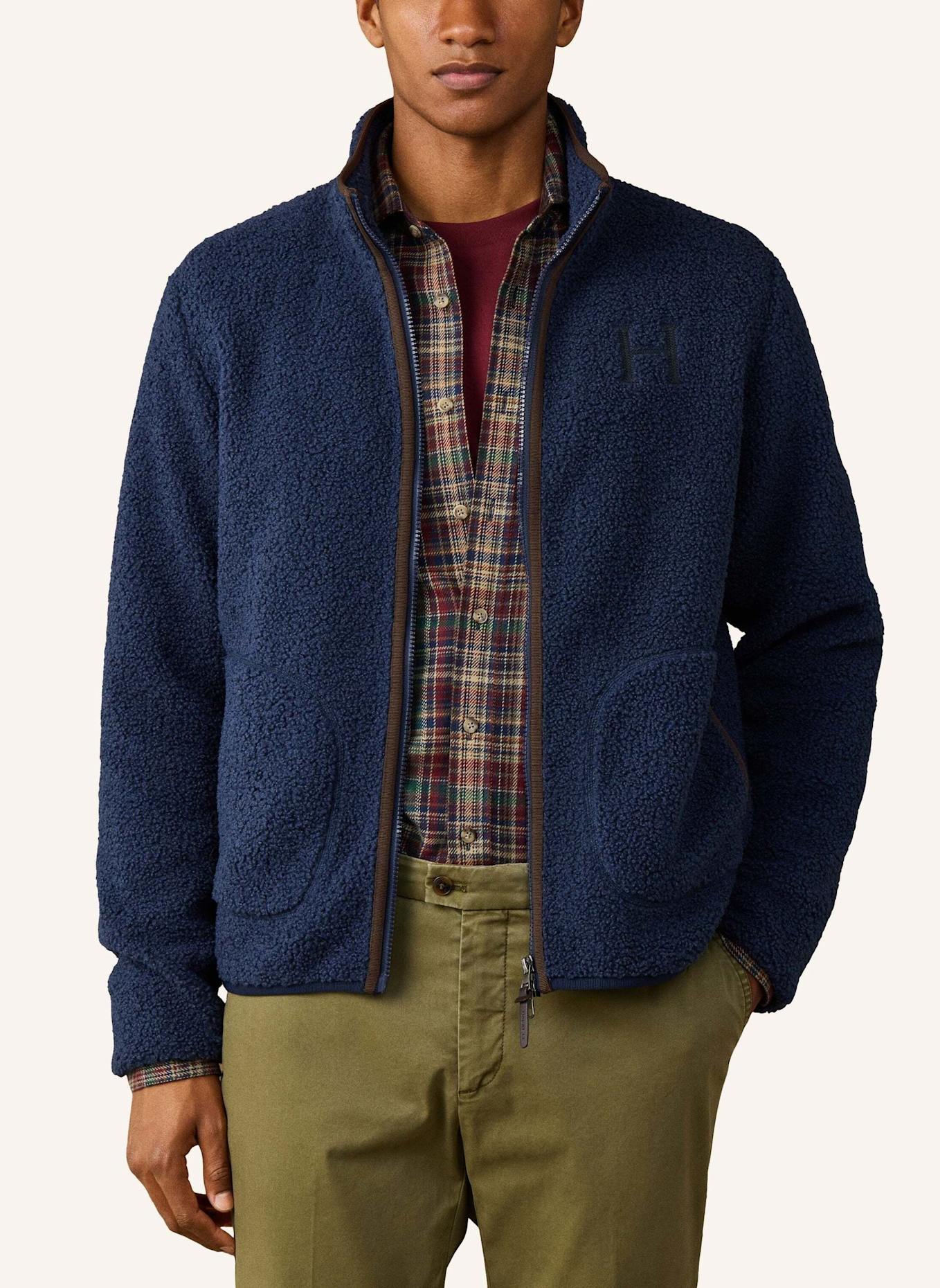 HACKETT LONDON Sweatshirt HERITAGE TEDDY FLC FZ: BLAU