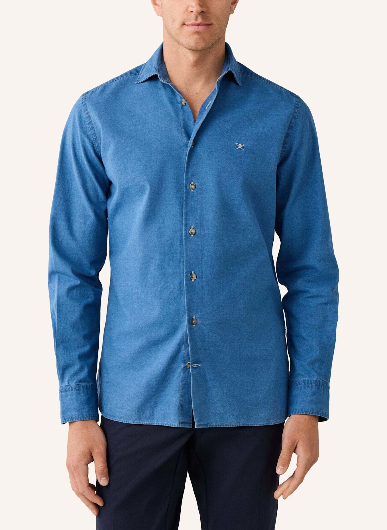 HACKETT LONDON Freizeithemd ESS MID DENIM: DUNKELBLAU