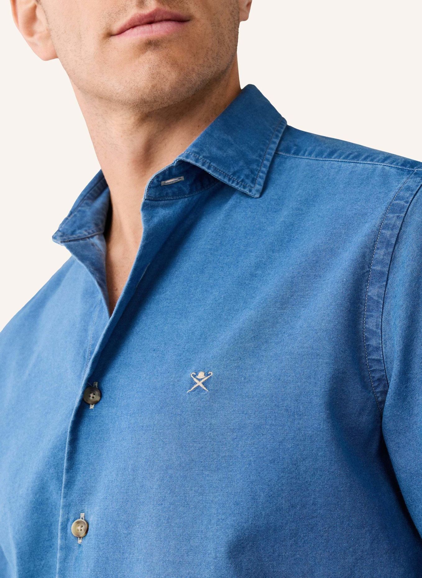 HACKETT LONDON Freizeithemd ESS MID DENIM: DUNKELBLAU