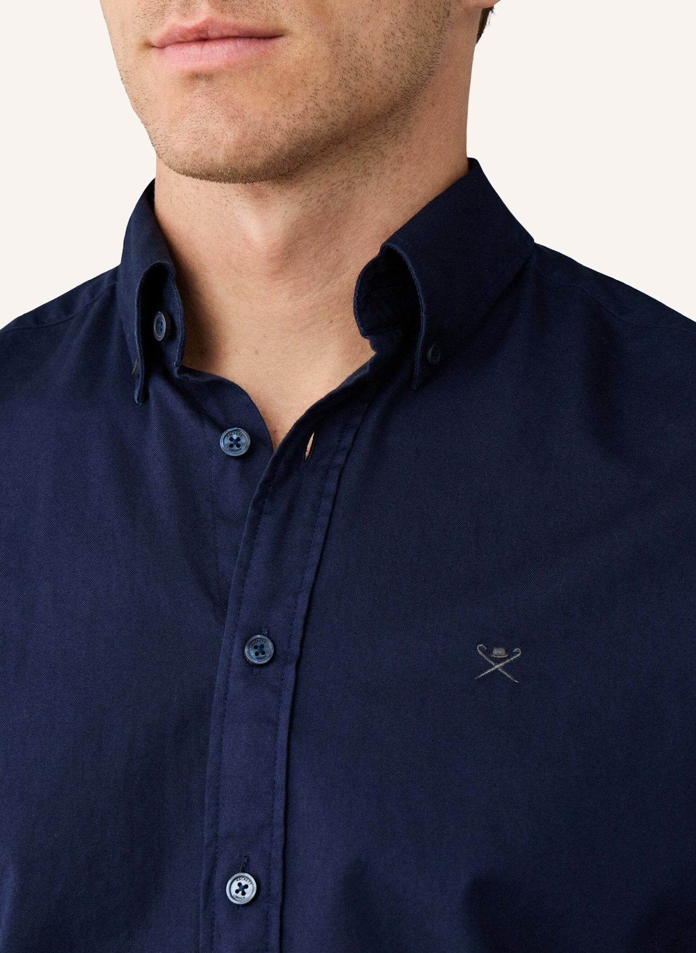 HACKETT LONDON Freizeithemd ESS GMT DYED OXFORD: BLAU