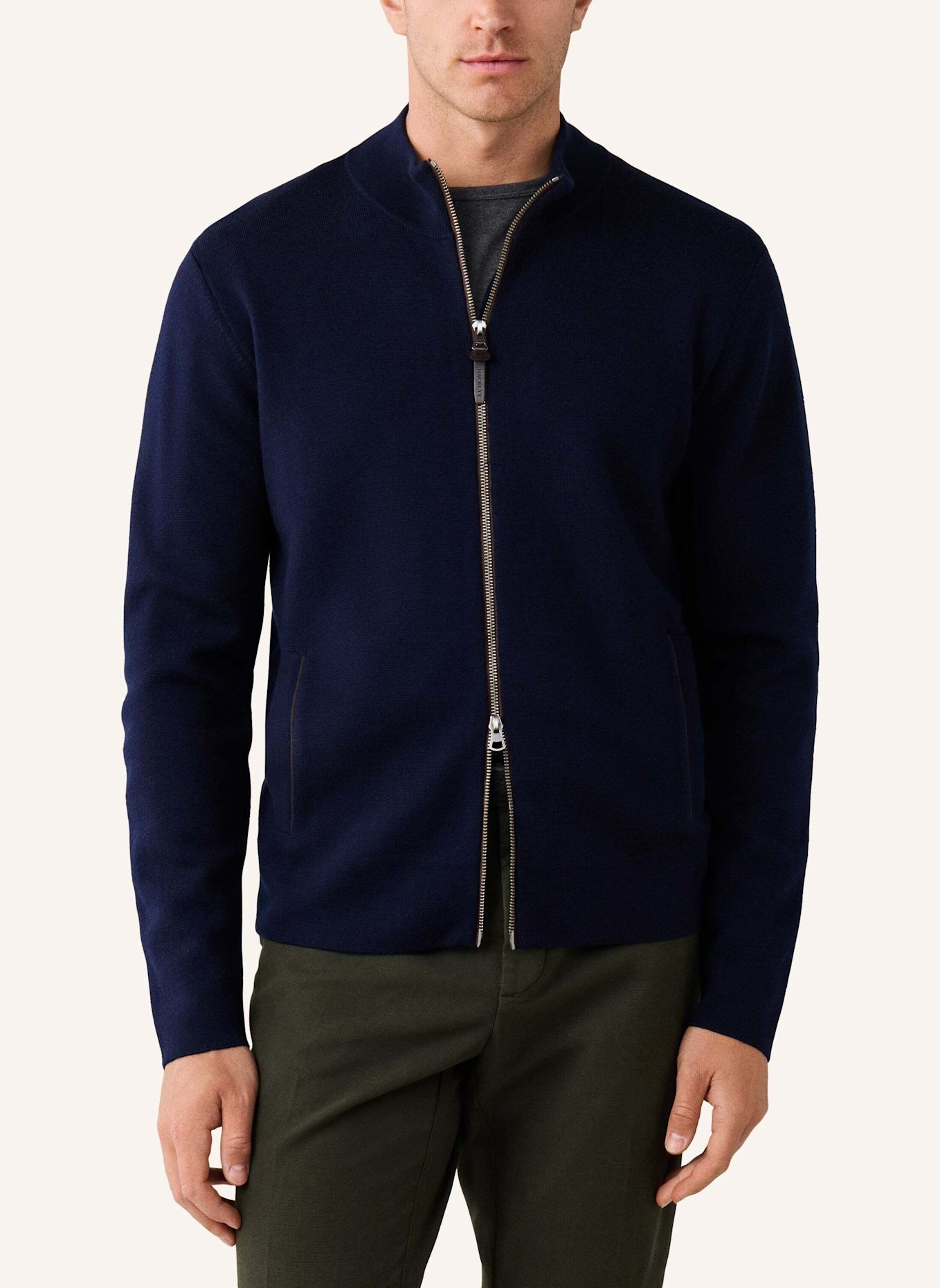 HACKETT LONDON Pullover MILANO FZIP: BLAU