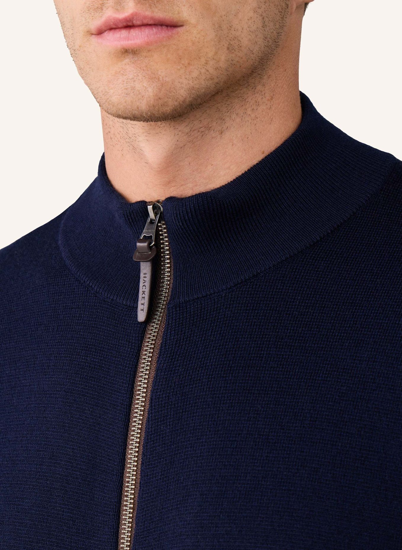 HACKETT LONDON Pullover MILANO FZIP: BLAU