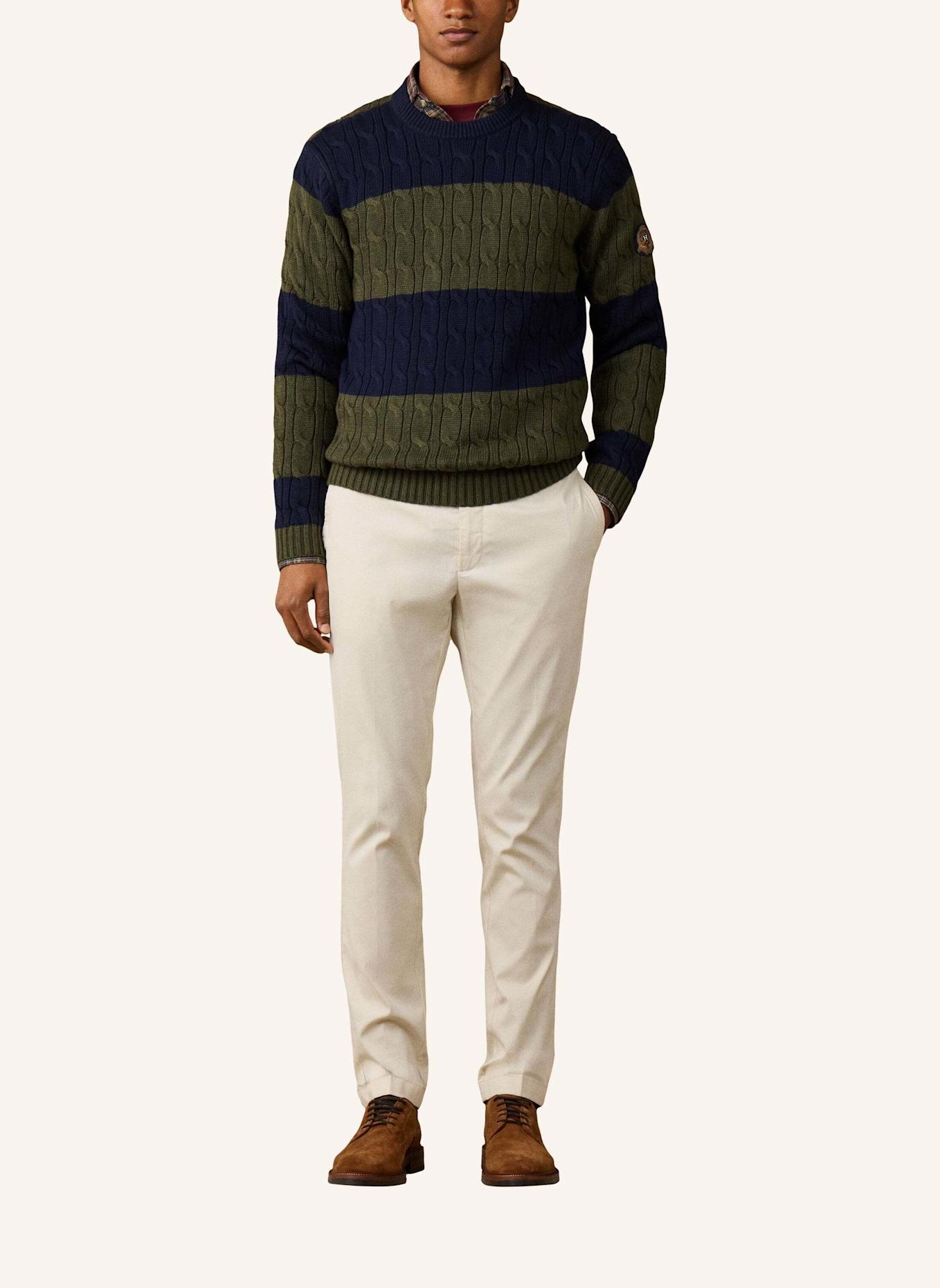 HACKETT LONDON Pullover HERITAGE STR CABLE CRW: BLAU