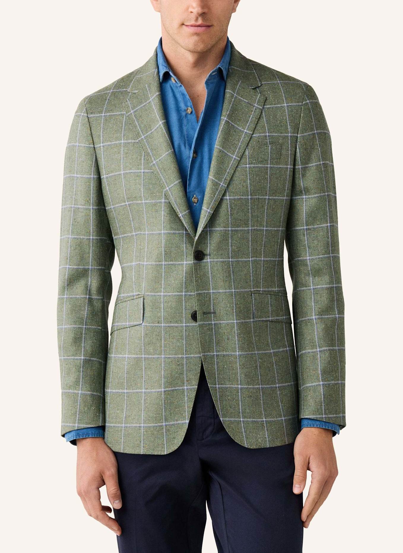 HACKETT LONDON Sakko SILK WOOL WPANE: GRÜN