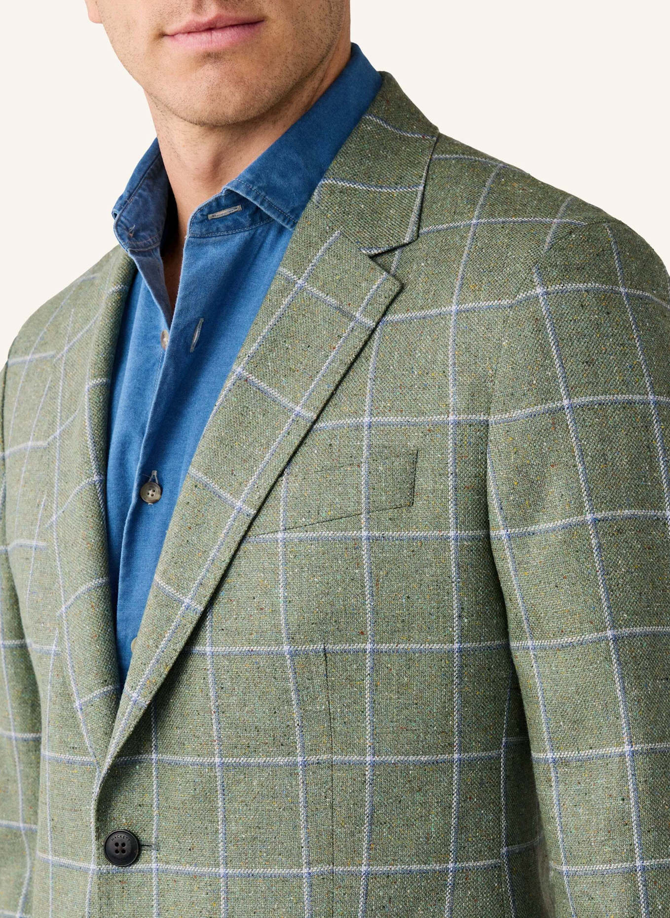 HACKETT LONDON Sakko SILK WOOL WPANE: GRÜN