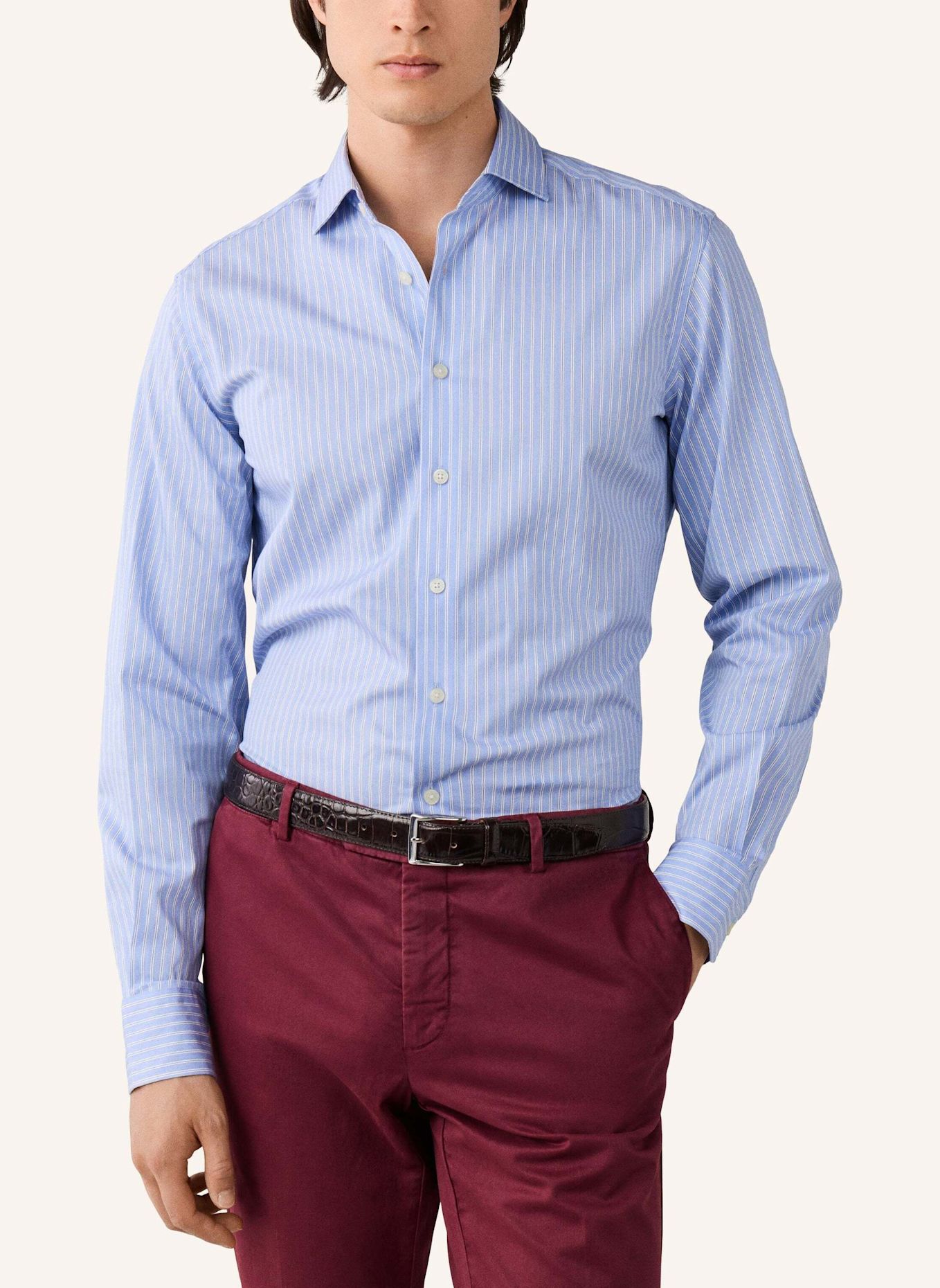 HACKETT LONDON Freizeithemd TWILL PARALLEL STR: HELLBLAU