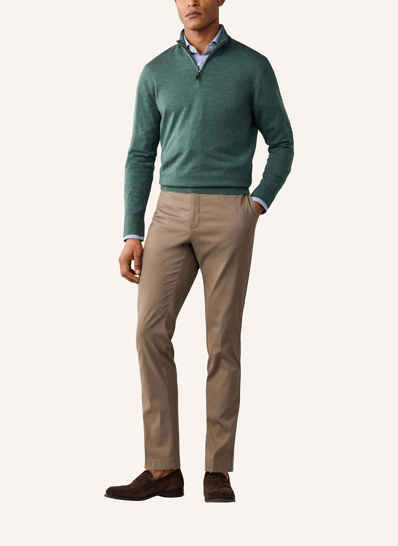HACKETT LONDON Pullover ESS MERINO HZIP: OLIV