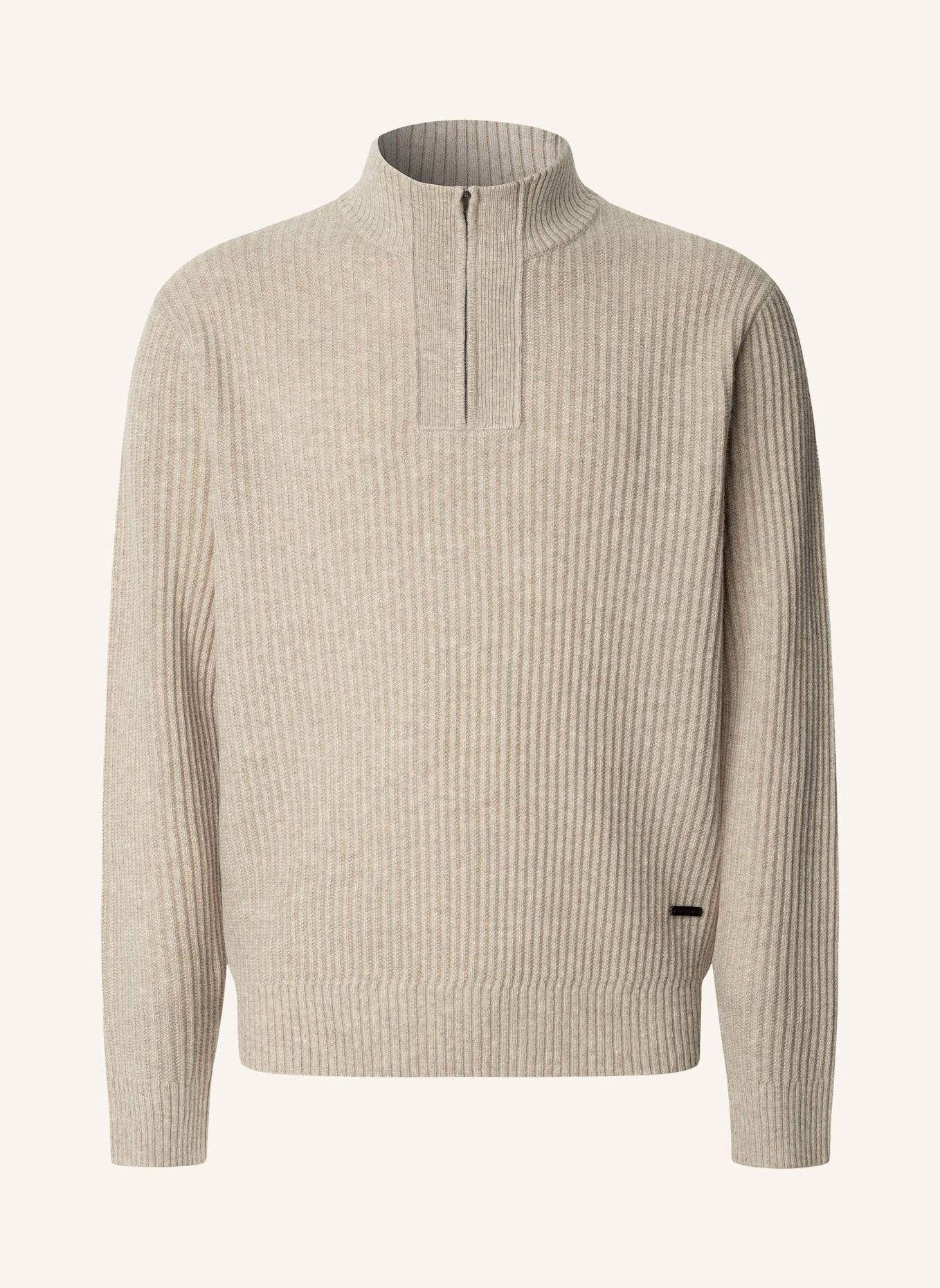 HACKETT LONDON Pullover HIGHLAND STITCH HZIP: BEIGE
