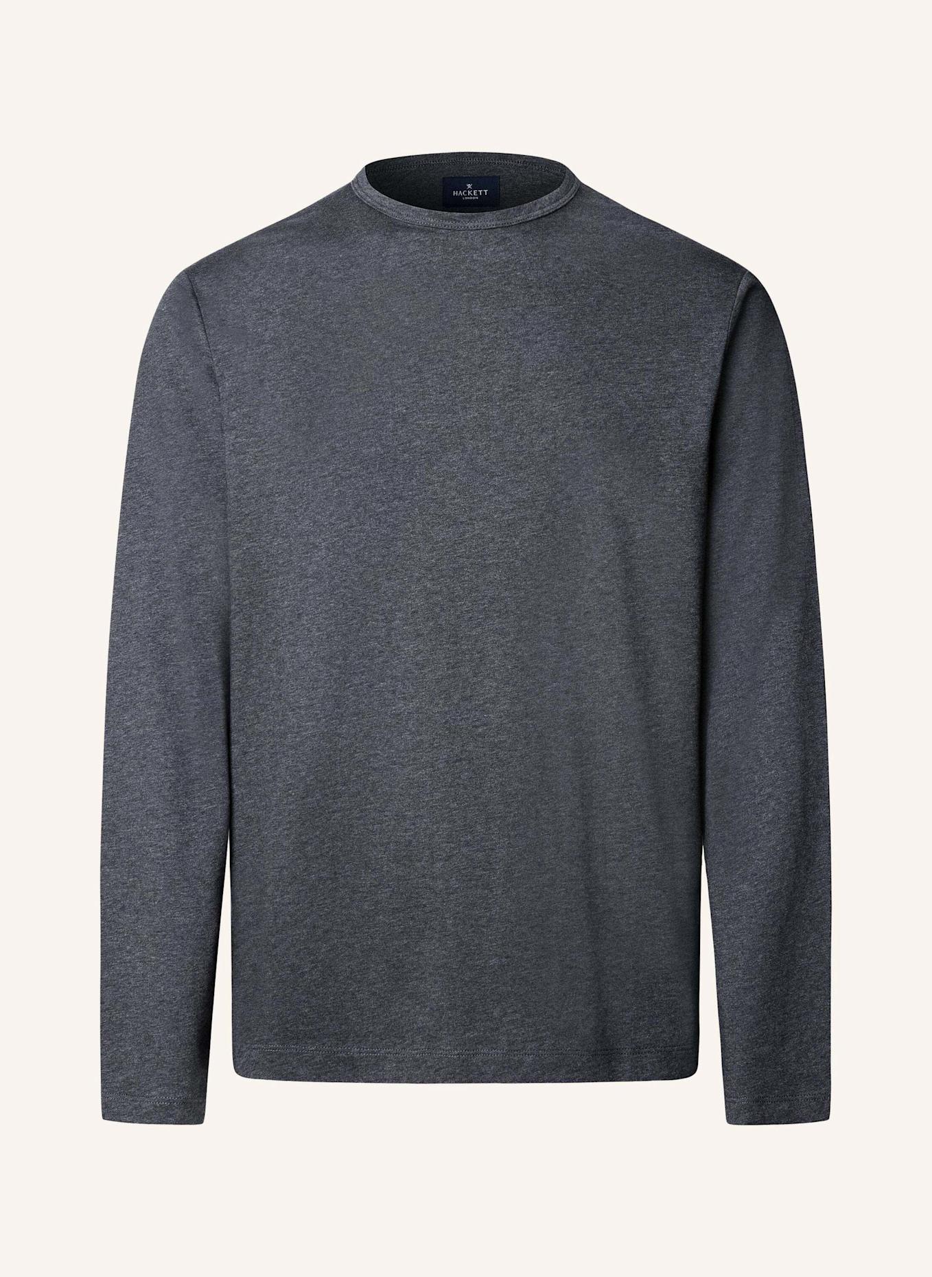 HACKETT LONDON T-Shirt PIMA COTTON TEE LS: DUNKELGRAU