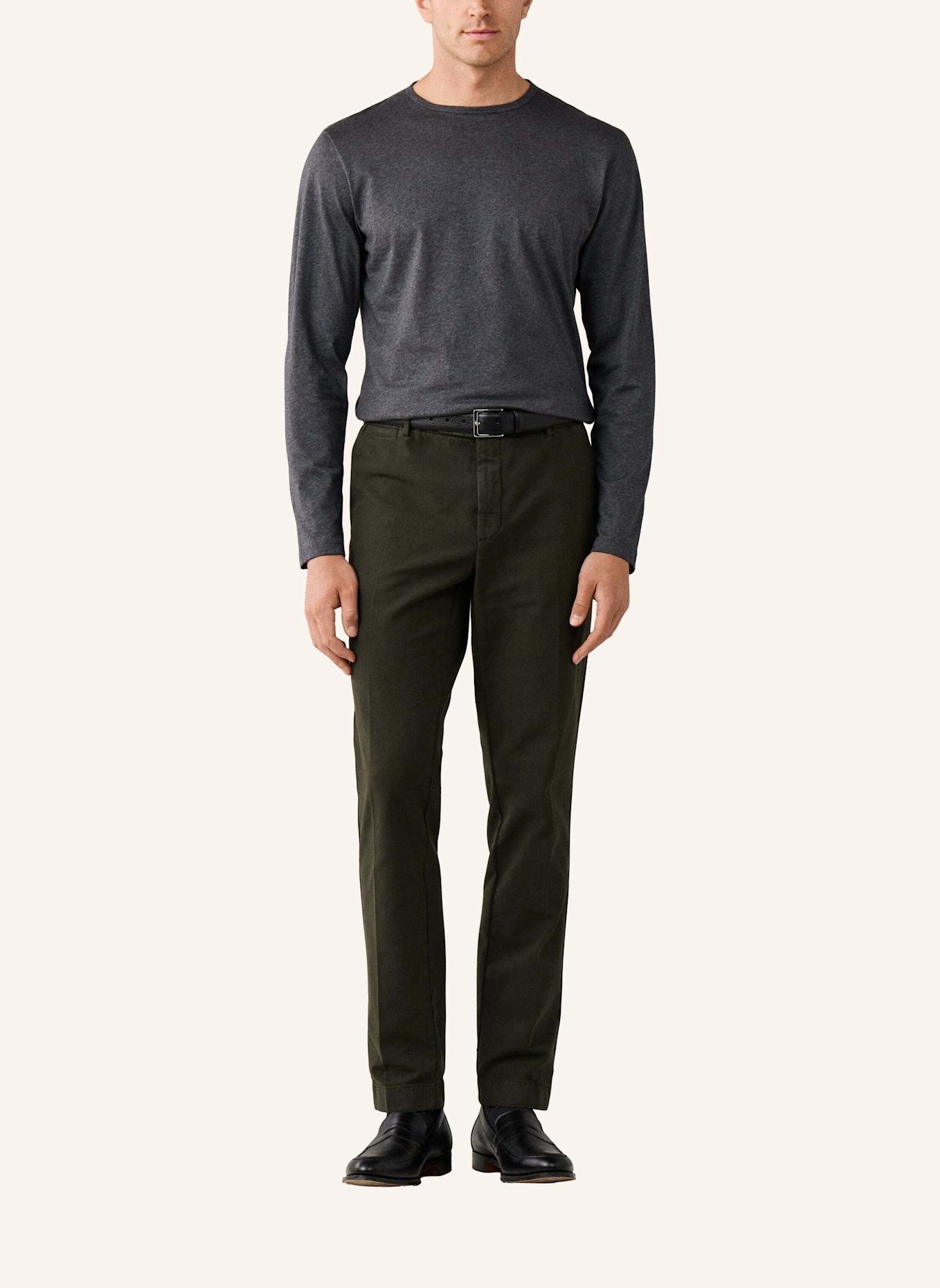 HACKETT LONDON T-Shirt PIMA COTTON TEE LS: DUNKELGRAU