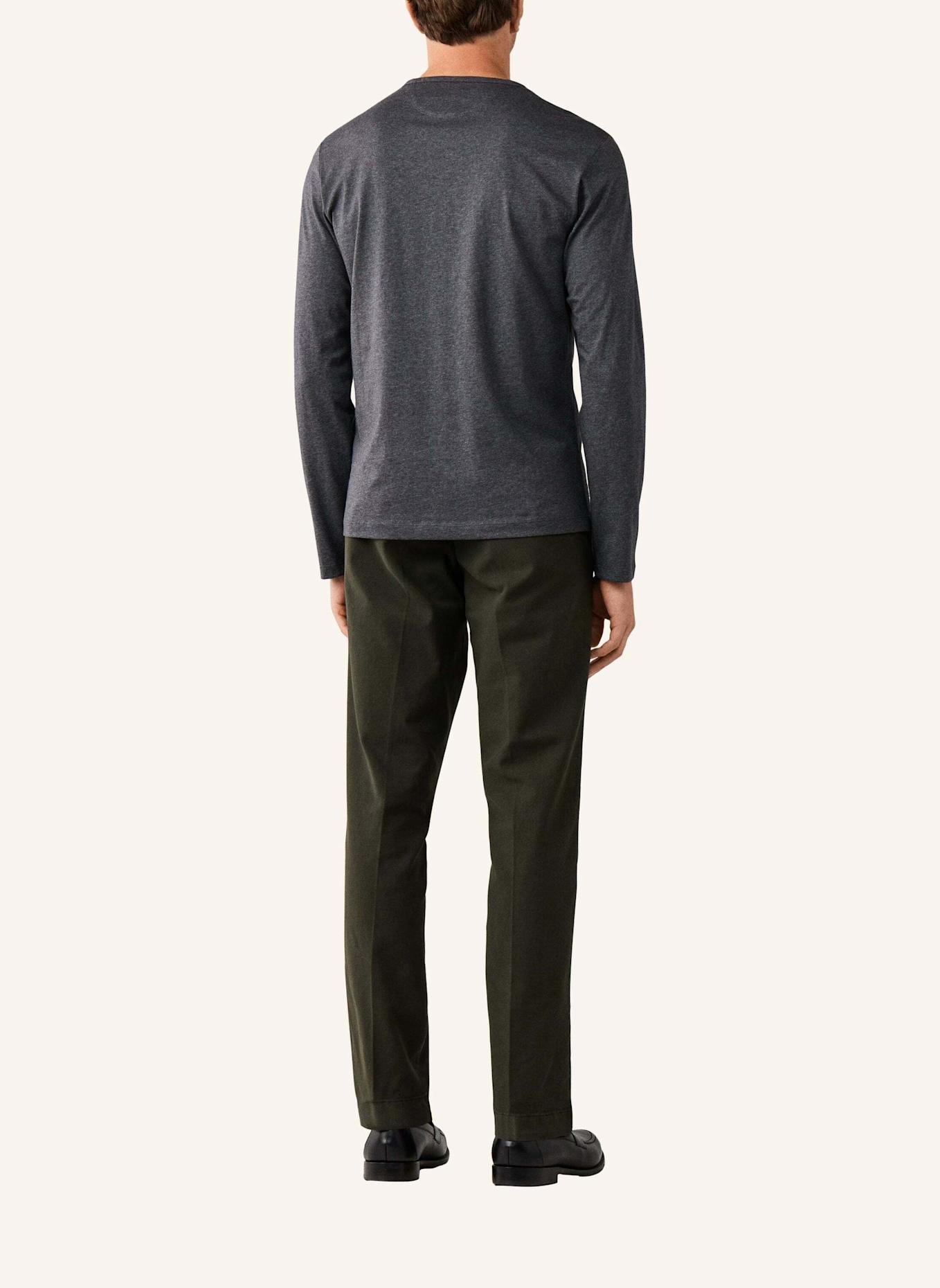 HACKETT LONDON T-Shirt PIMA COTTON TEE LS: DUNKELGRAU