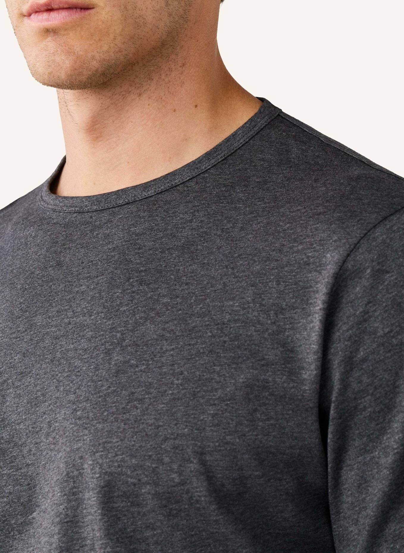 HACKETT LONDON T-Shirt PIMA COTTON TEE LS: DUNKELGRAU
