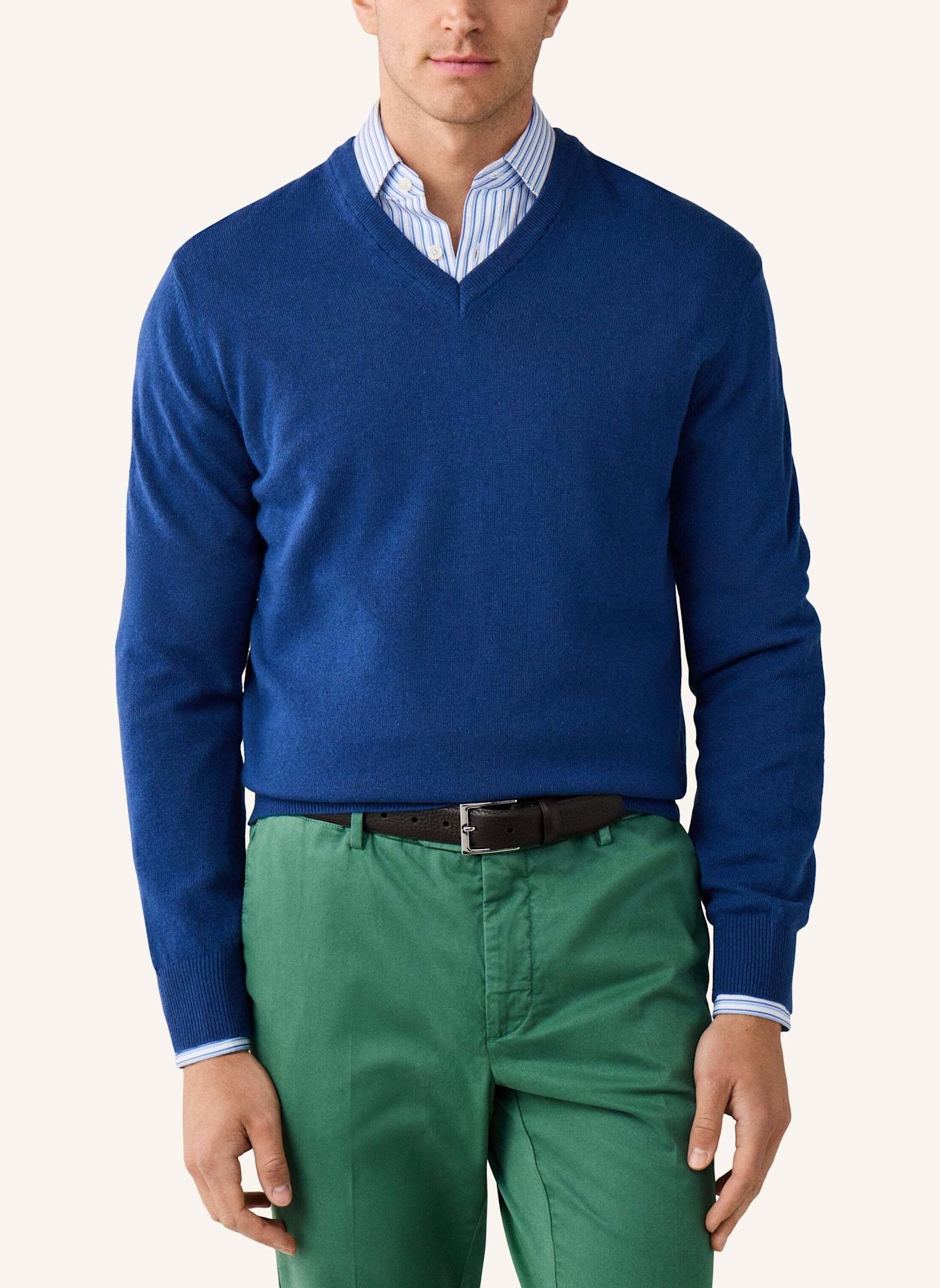 HACKETT LONDON Pullover MERINO CASH MIX V: BLAU