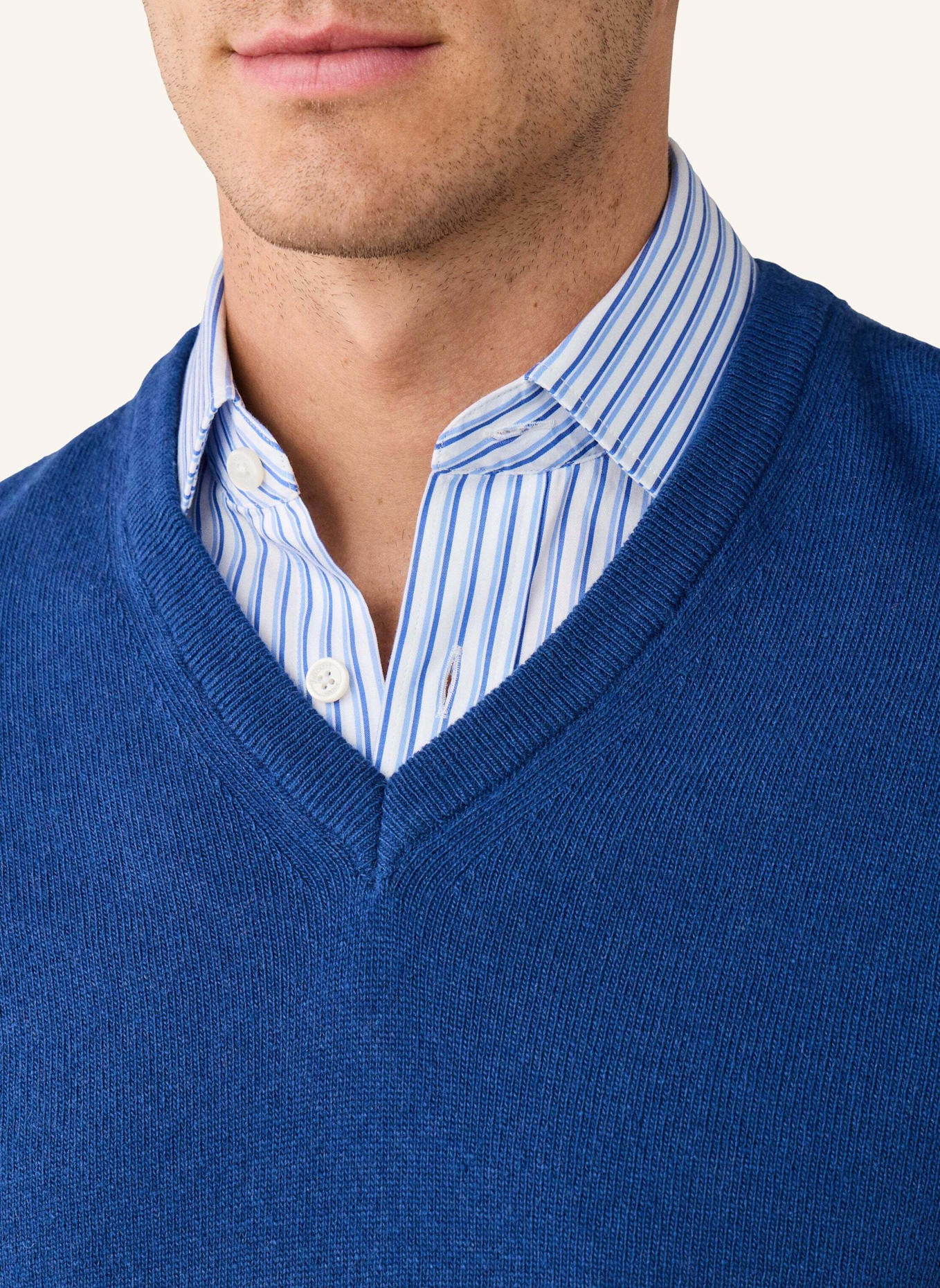 HACKETT LONDON Pullover MERINO CASH MIX V: BLAU