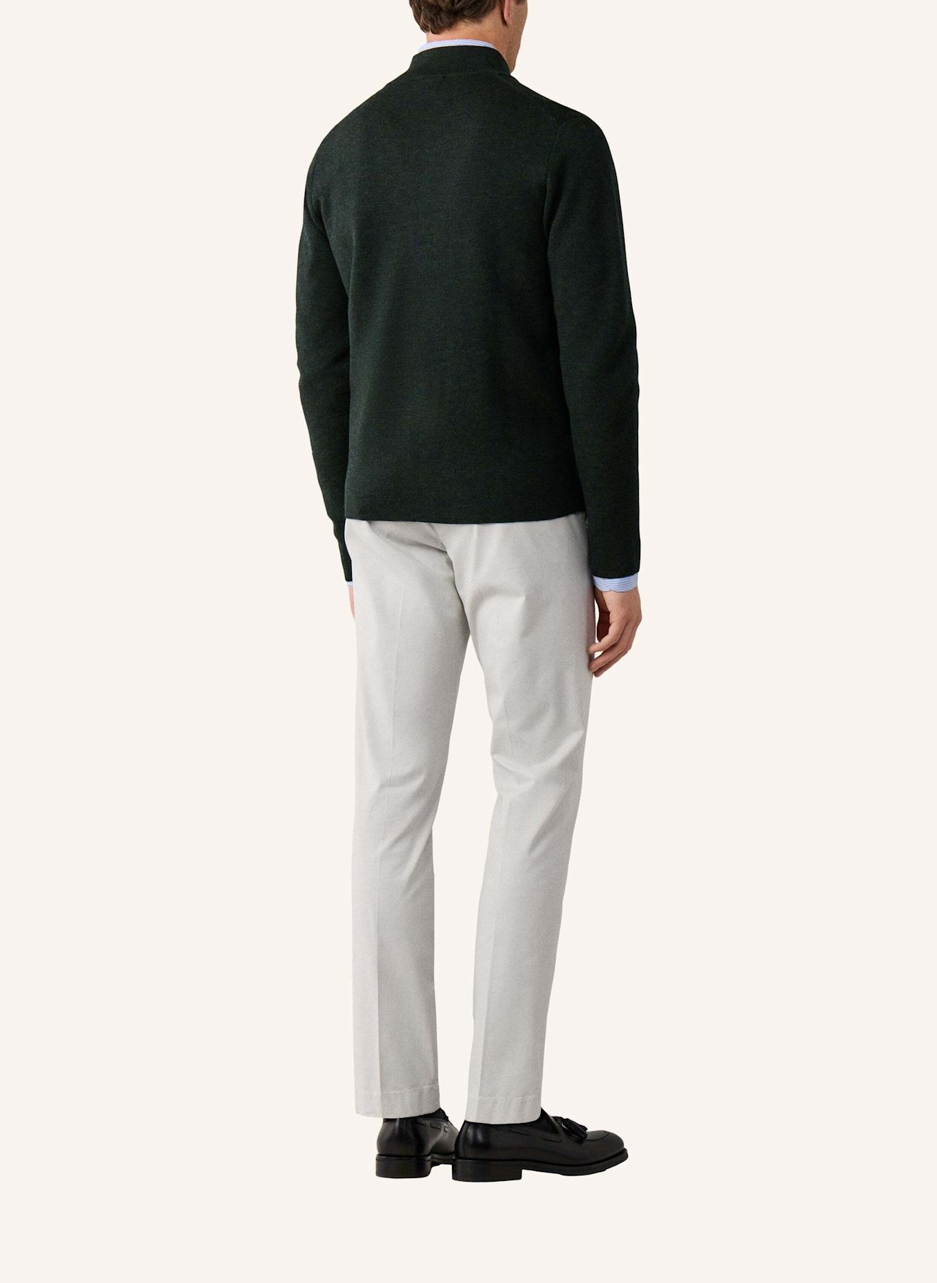 HACKETT LONDON Pullover MILANO FZIP: GRÜN