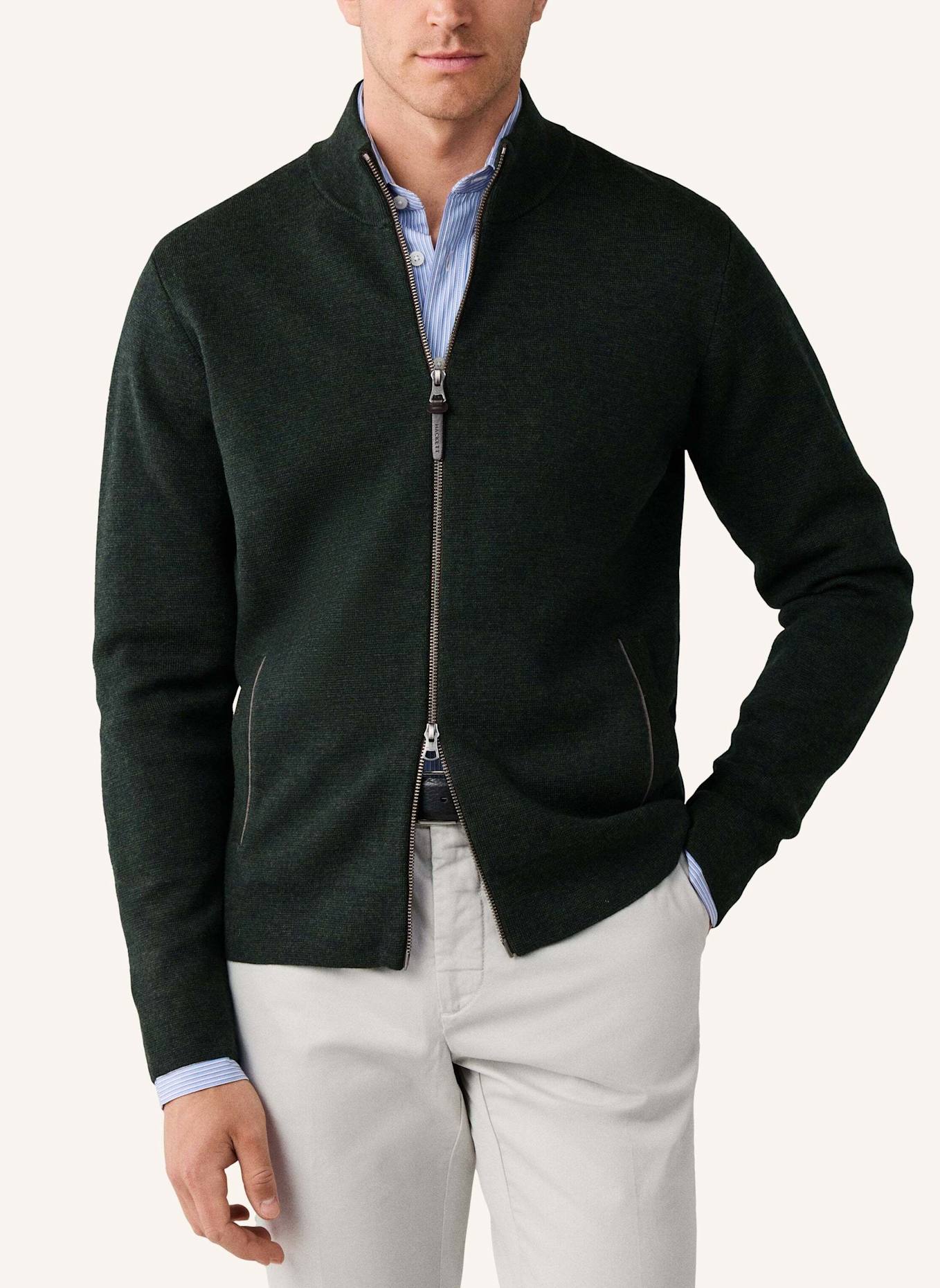 HACKETT LONDON Pullover MILANO FZIP: GRÜN