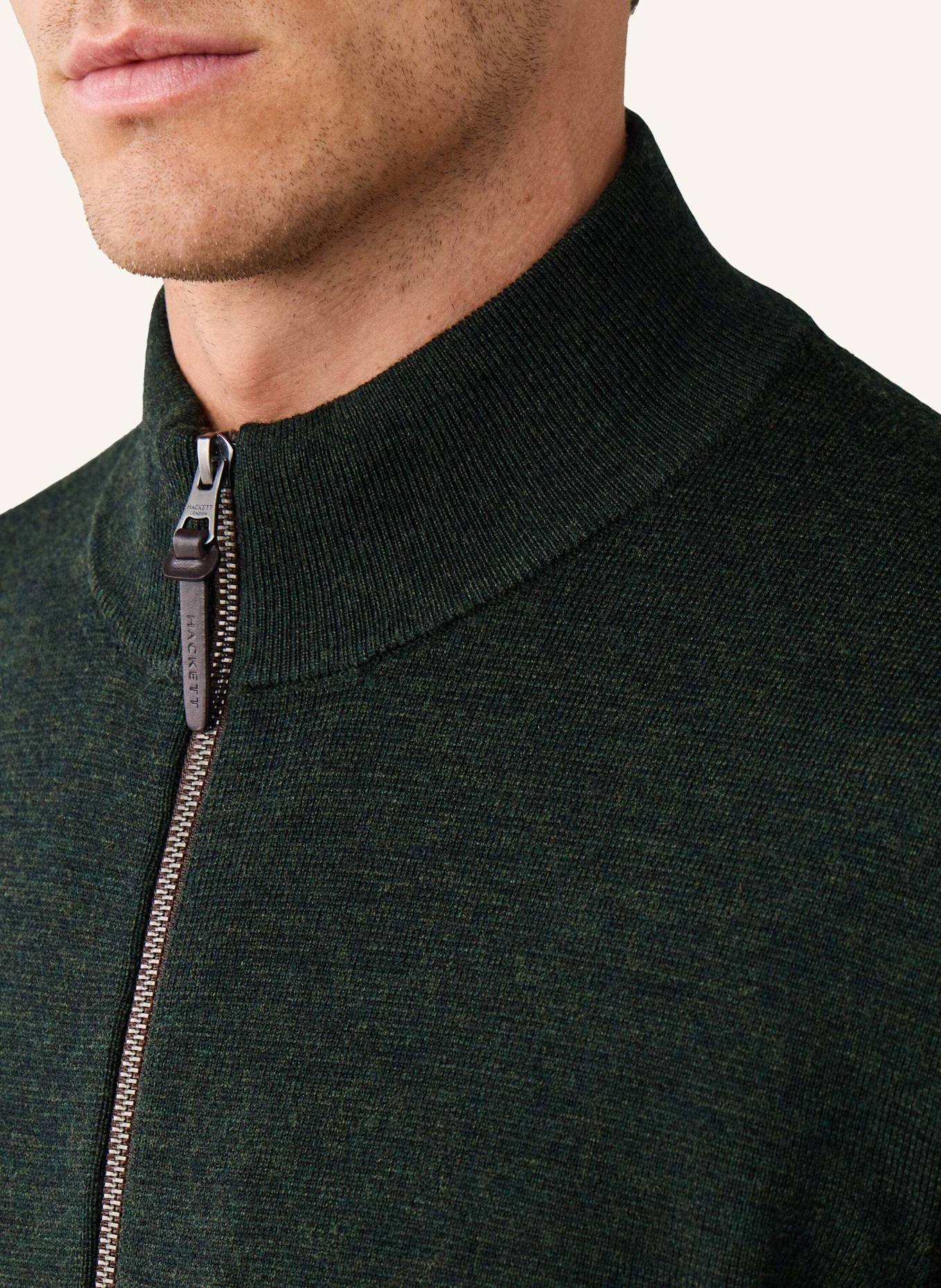 HACKETT LONDON Pullover MILANO FZIP: GRÜN