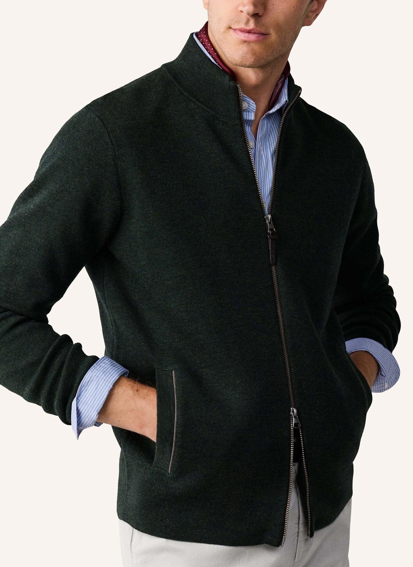 HACKETT LONDON Pullover MILANO FZIP: GRÜN