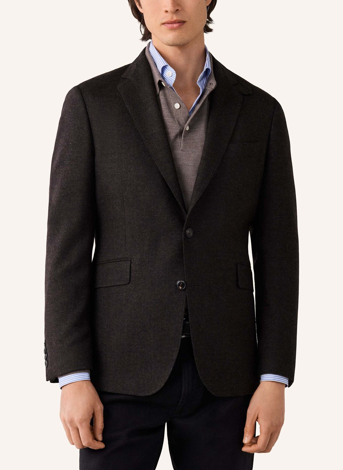 HACKETT LONDON Sakko WOOL HBONE JKT: BRAUN
