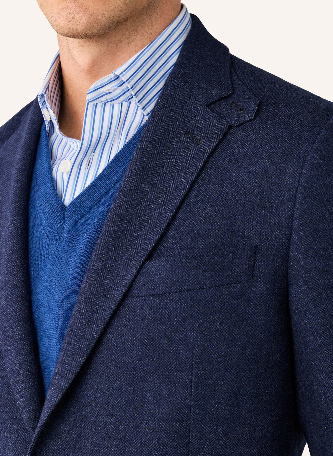 HACKETT LONDON Sakko WOOL HBONE JKT: BLAU
