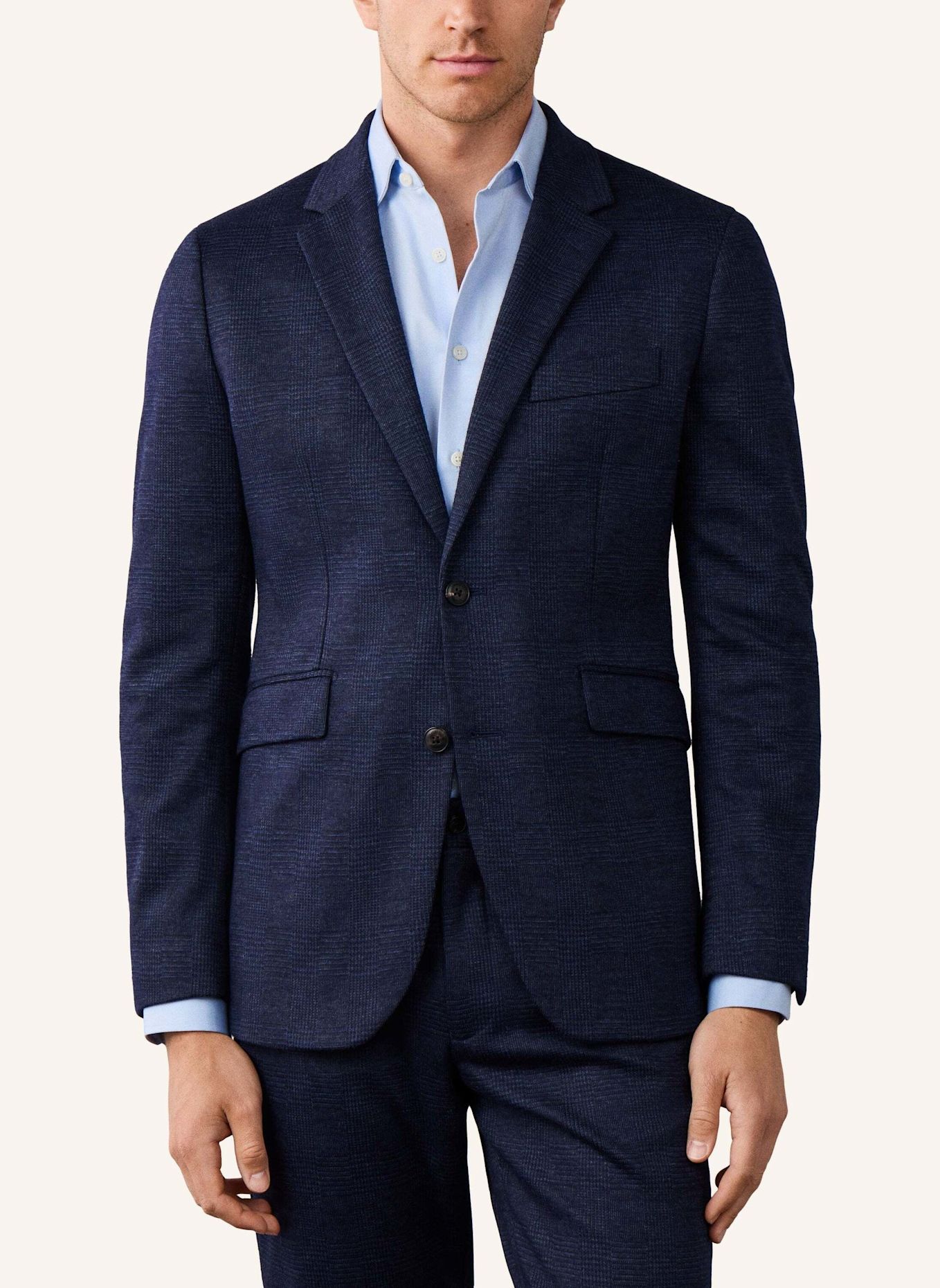 HACKETT LONDON Sakko TTVL GCHK KNIT CC: DUNKELBLAU