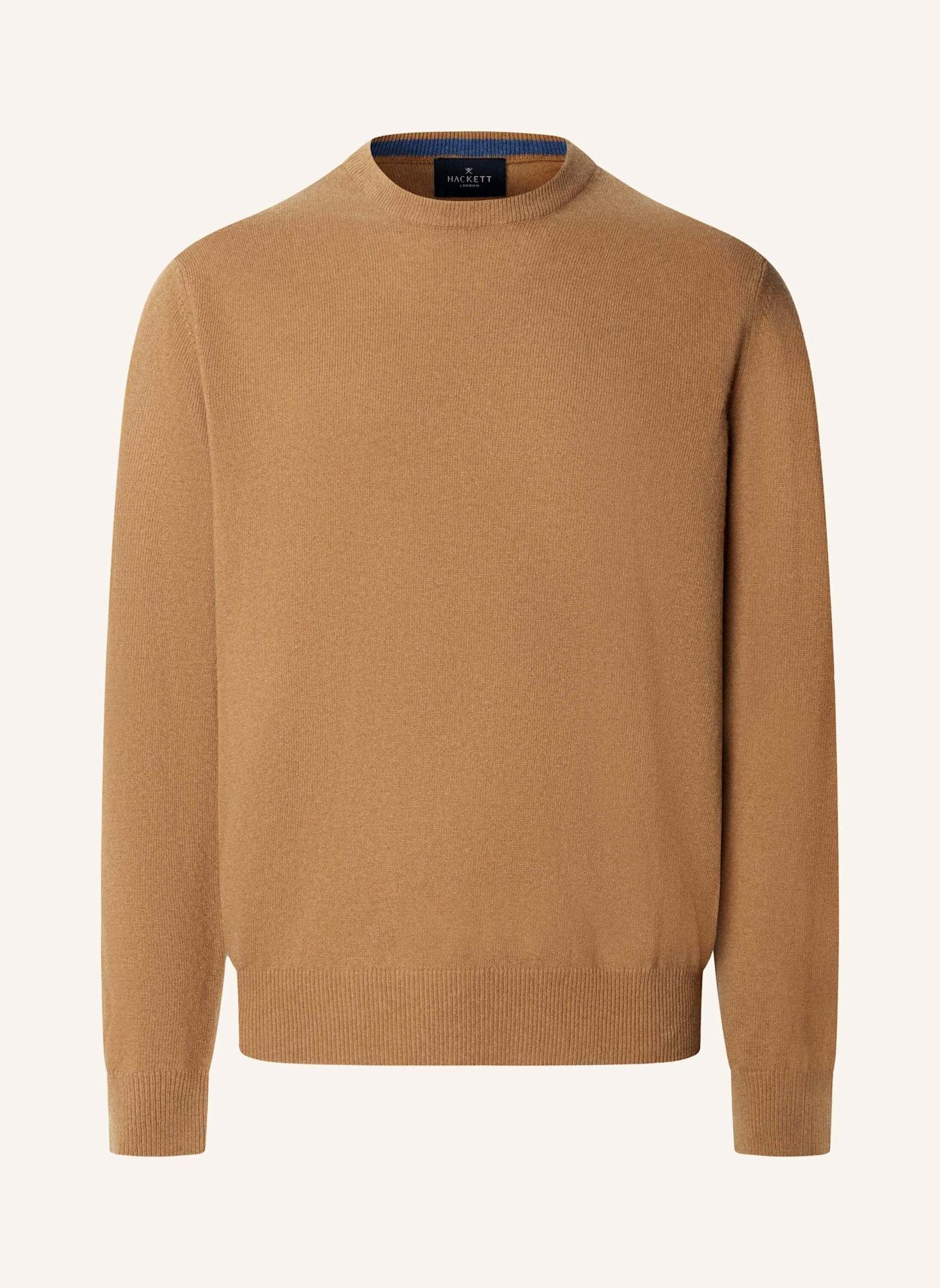 HACKETT LONDON Pullover MERINO CASH MIX CREW: BEIGE