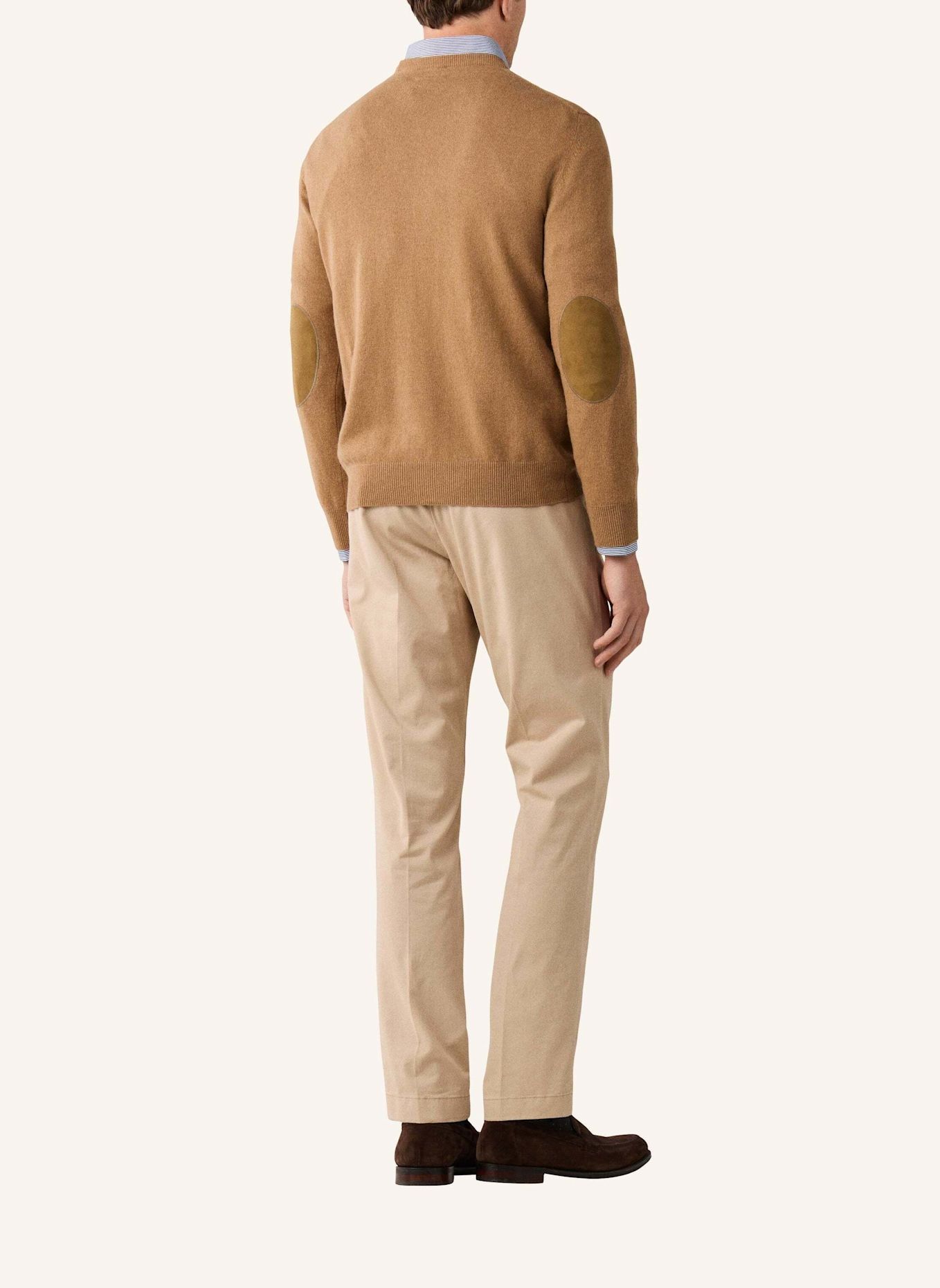 HACKETT LONDON Pullover MERINO CASH MIX CREW: BEIGE