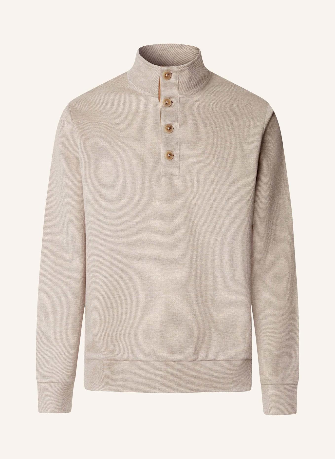 HACKETT LONDON Sweatshirt TTVL TWILL JACQ PLKT: BEIGE