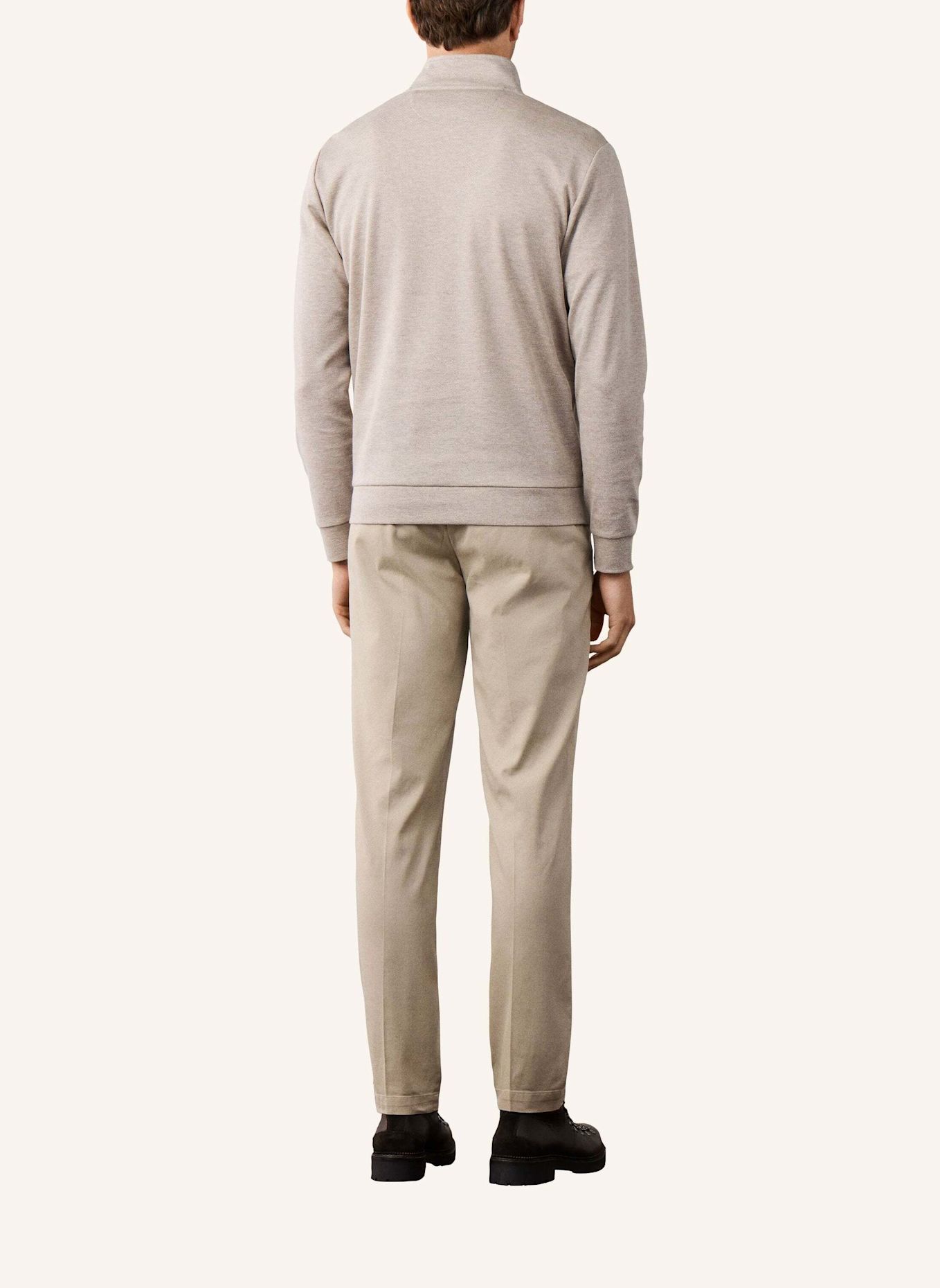 HACKETT LONDON Sweatshirt TTVL TWILL JACQ PLKT: BEIGE