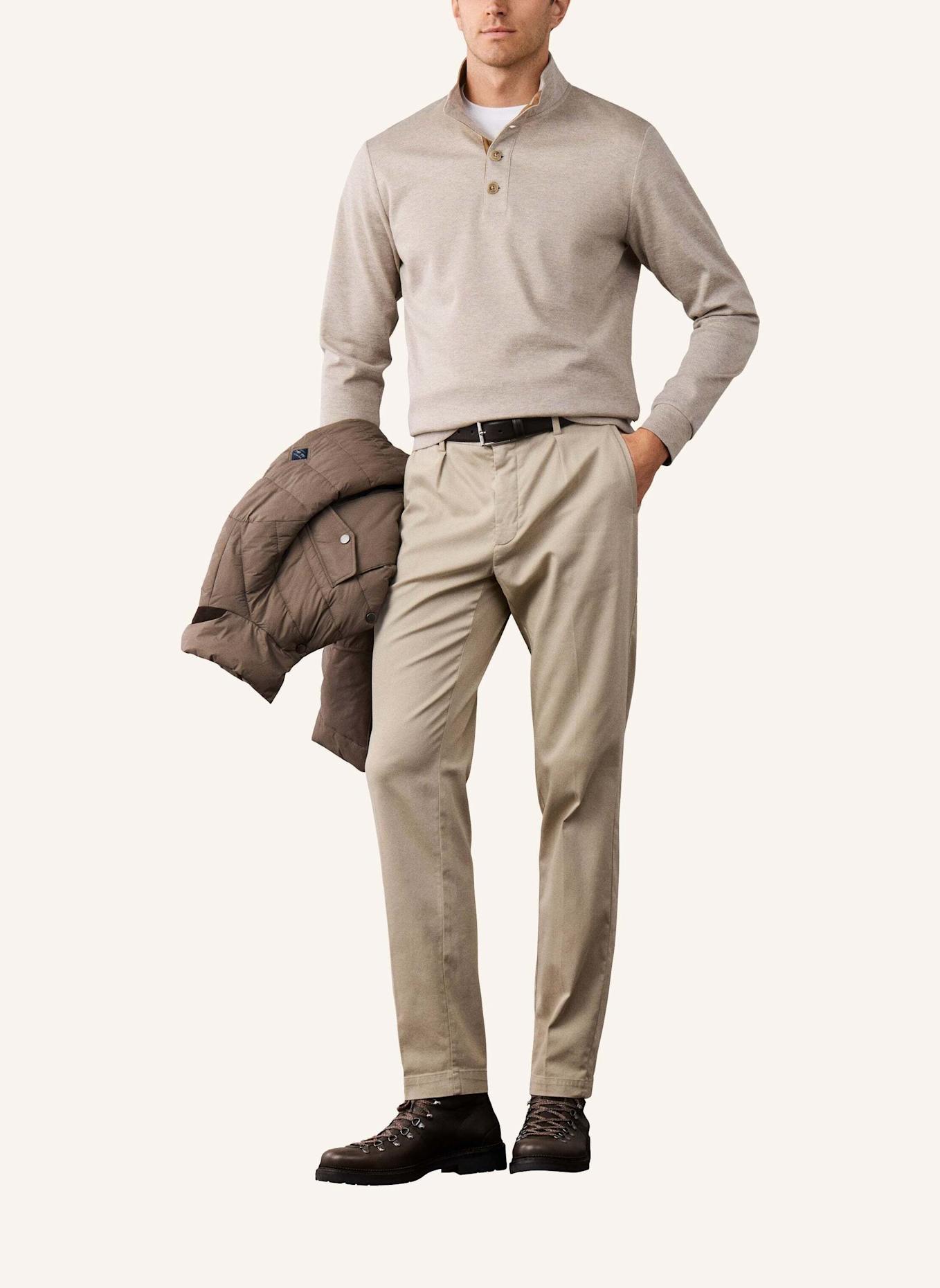 HACKETT LONDON Sweatshirt TTVL TWILL JACQ PLKT: BEIGE