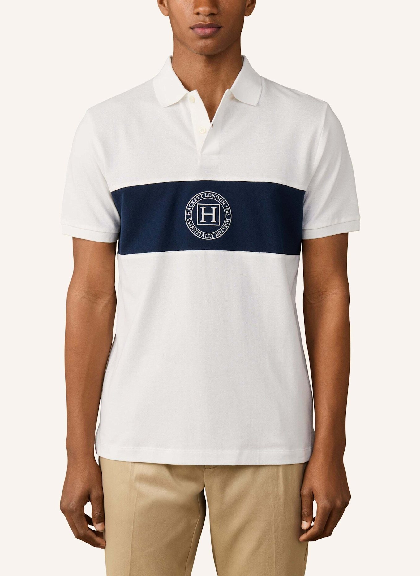 HACKETT LONDON Poloshirt HERITAGE H PANEL: CREME