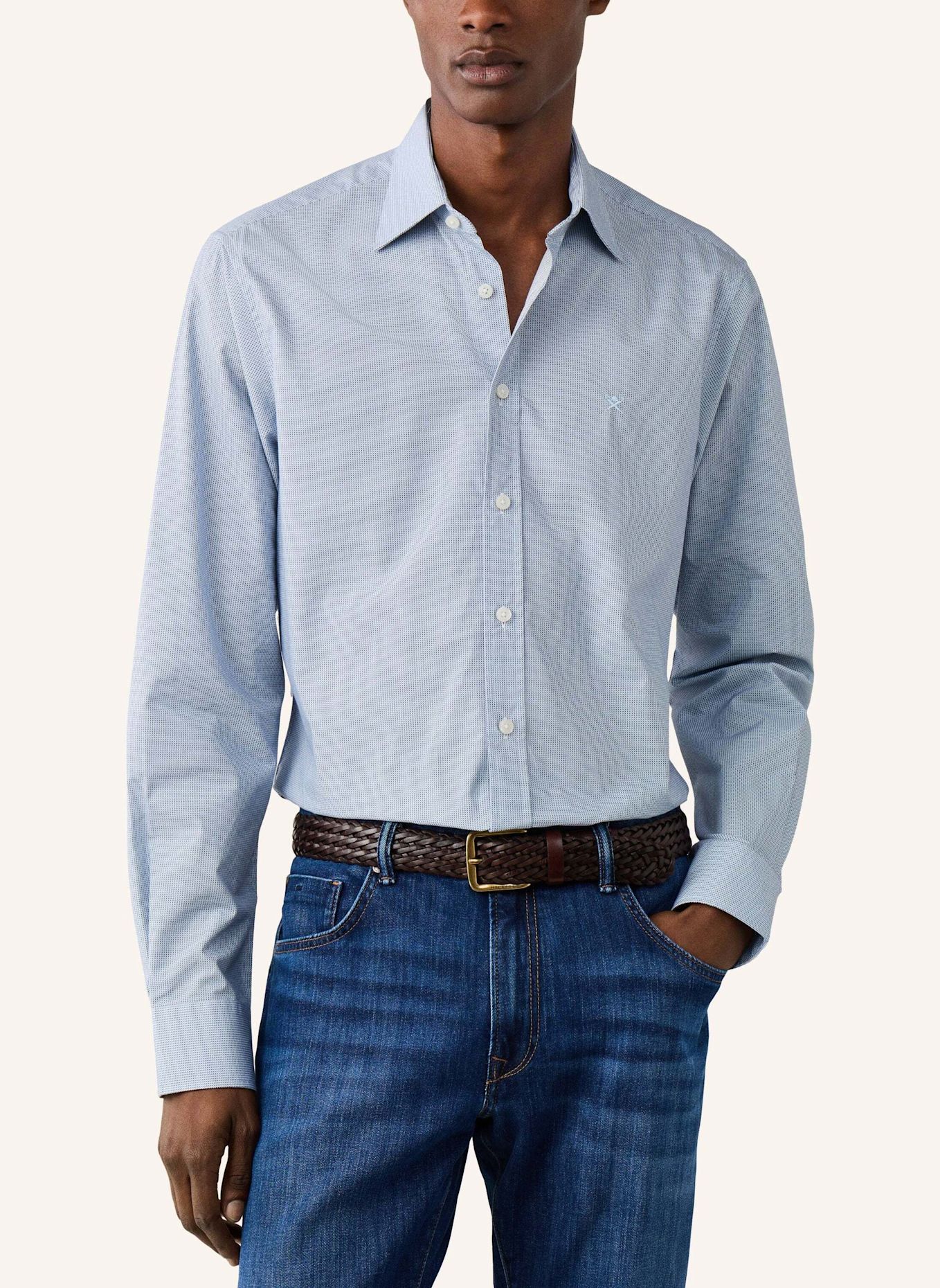 HACKETT LONDON Freizeithemd MINI GEO PRINT: BLAU