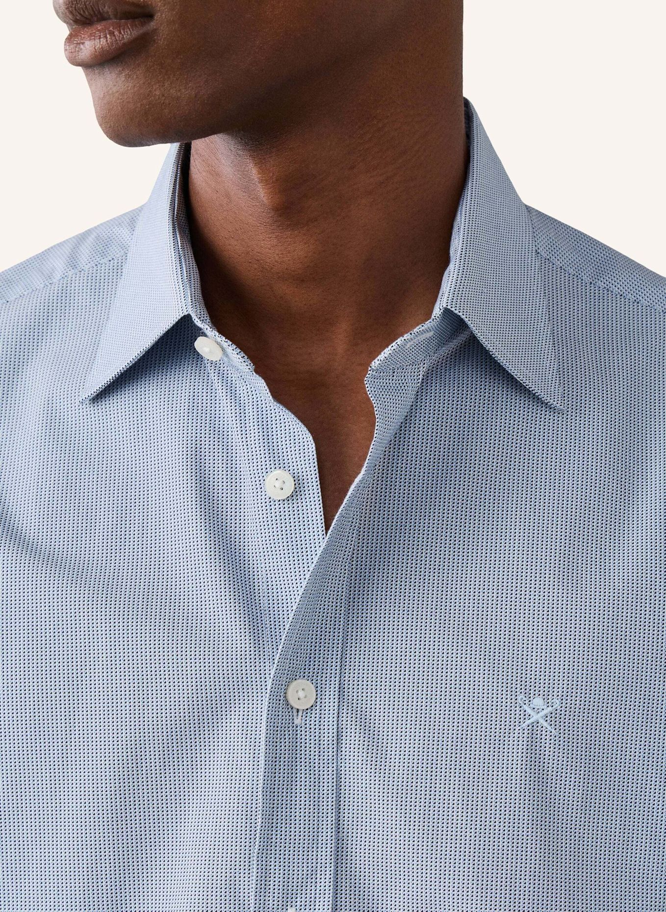 HACKETT LONDON Freizeithemd MINI GEO PRINT: BLAU