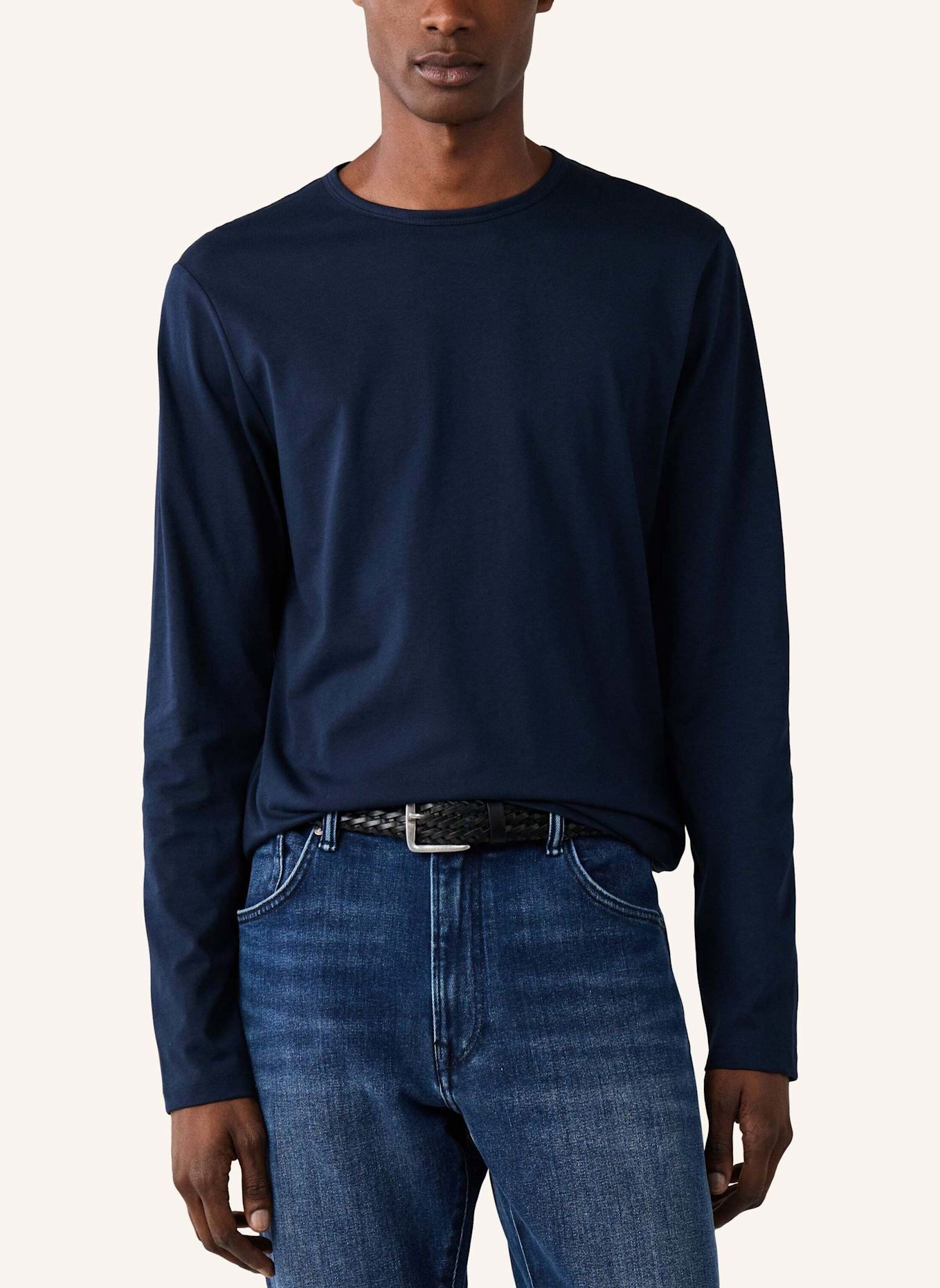 HACKETT LONDON T-Shirt PIMA COTTON TEE LS: BLAU