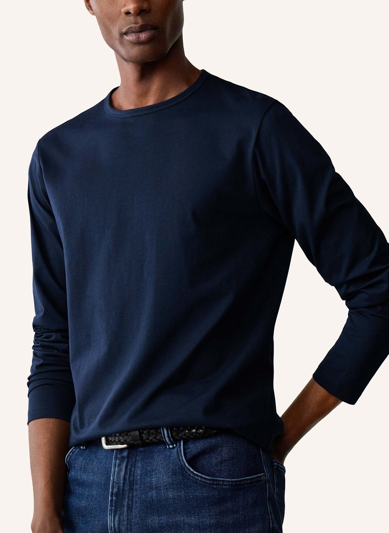 HACKETT LONDON T-Shirt PIMA COTTON TEE LS: BLAU