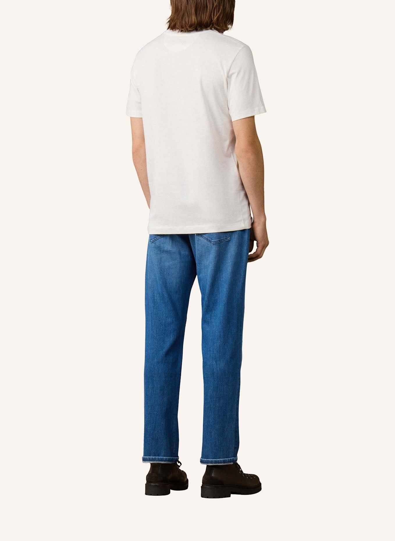 HACKETT LONDON T-Shirt HERITAGE H POCKET TEE: CREME