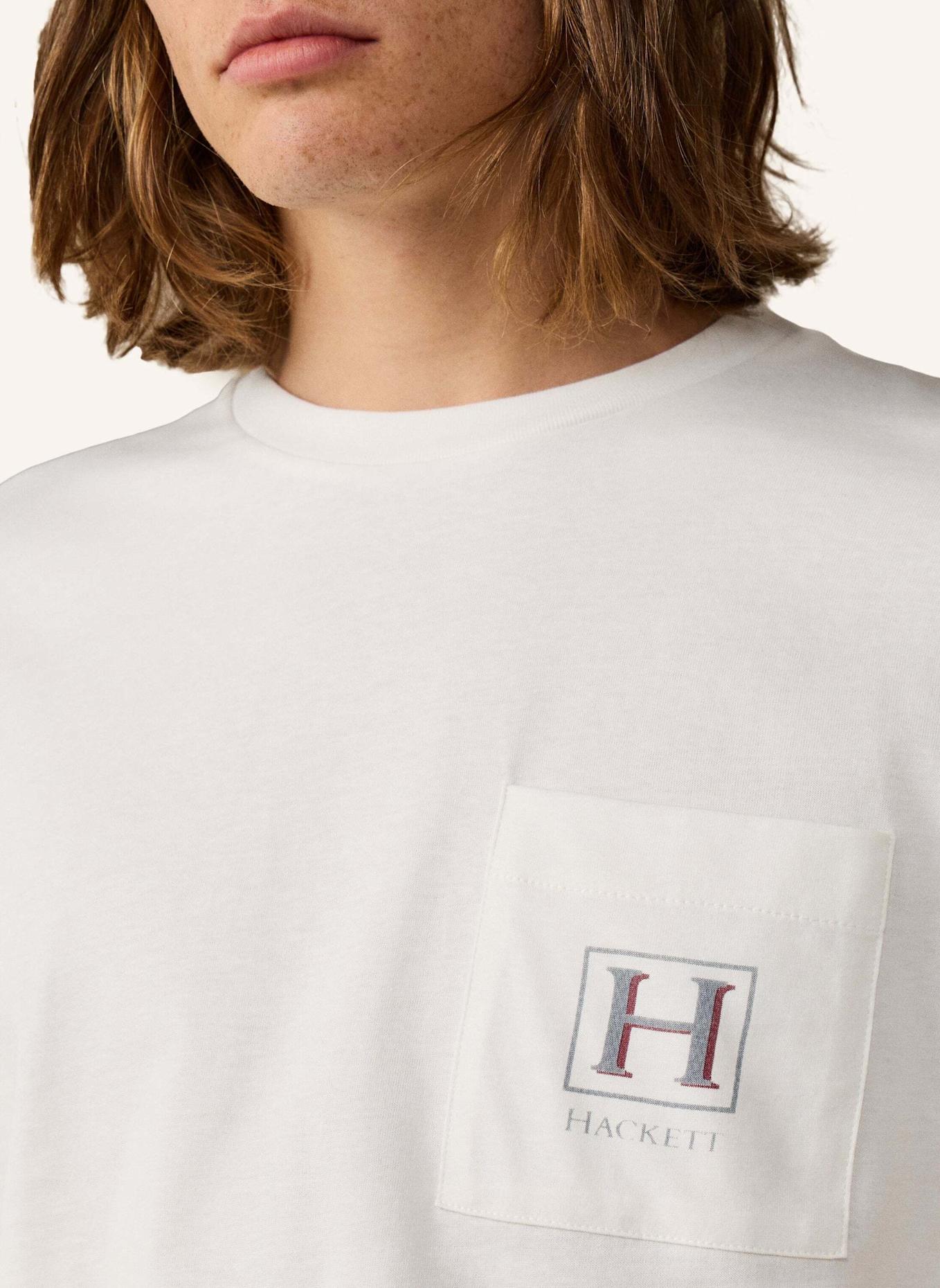 HACKETT LONDON T-Shirt HERITAGE H POCKET TEE: CREME