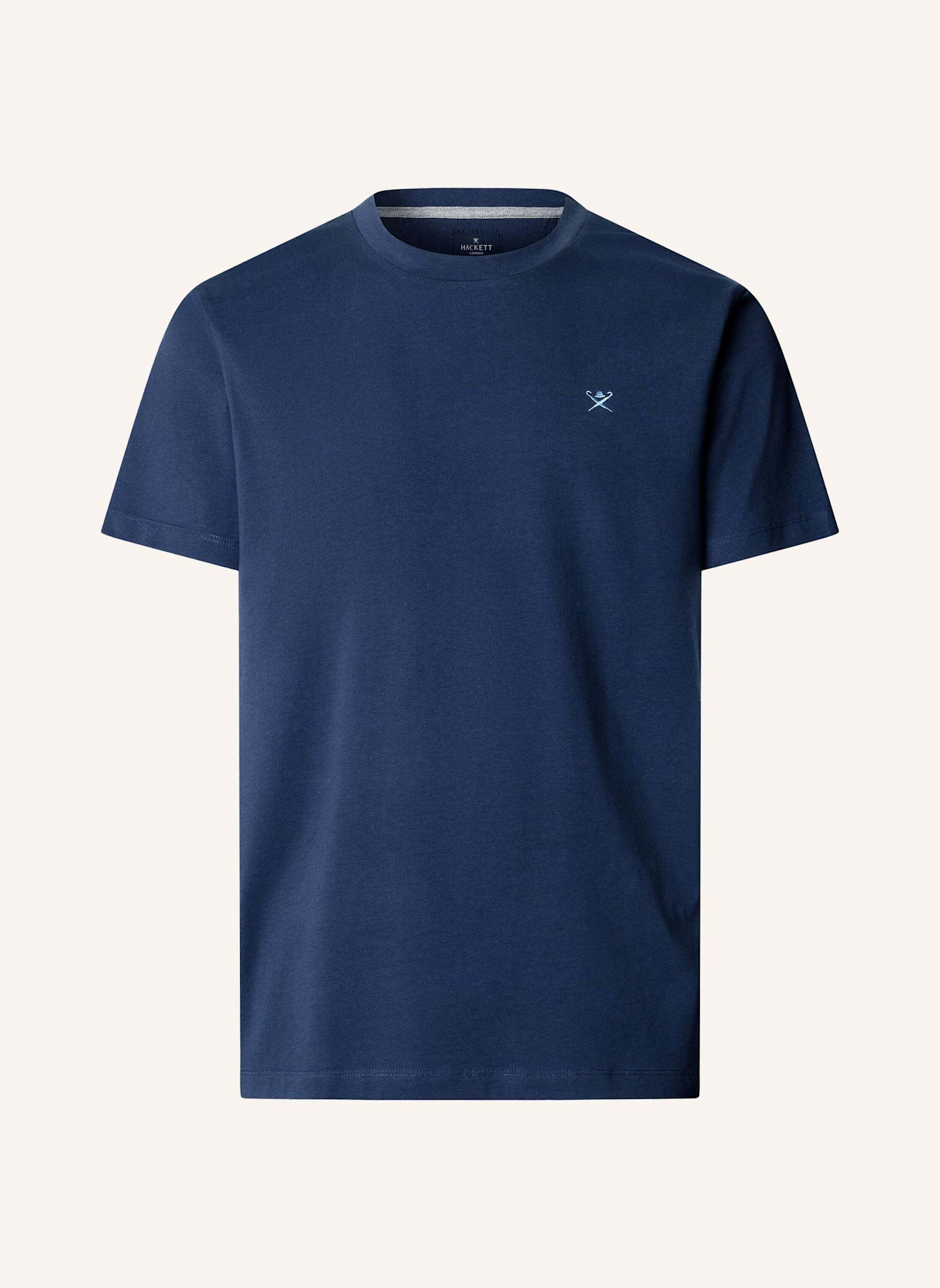 HACKETT LONDON T-Shirt SS LOGO TEE: DUNKELBLAU