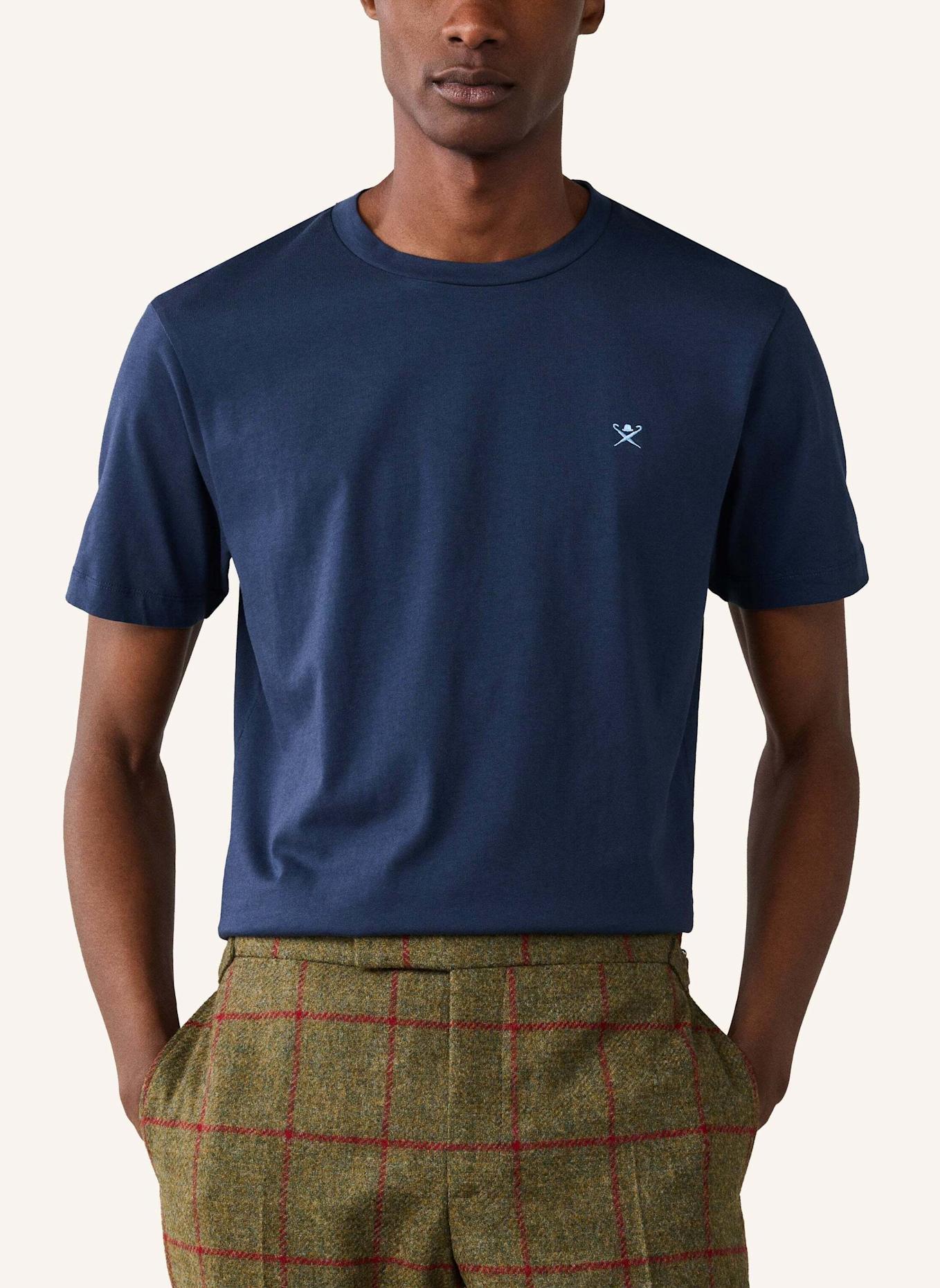 HACKETT LONDON T-Shirt SS LOGO TEE: DUNKELBLAU