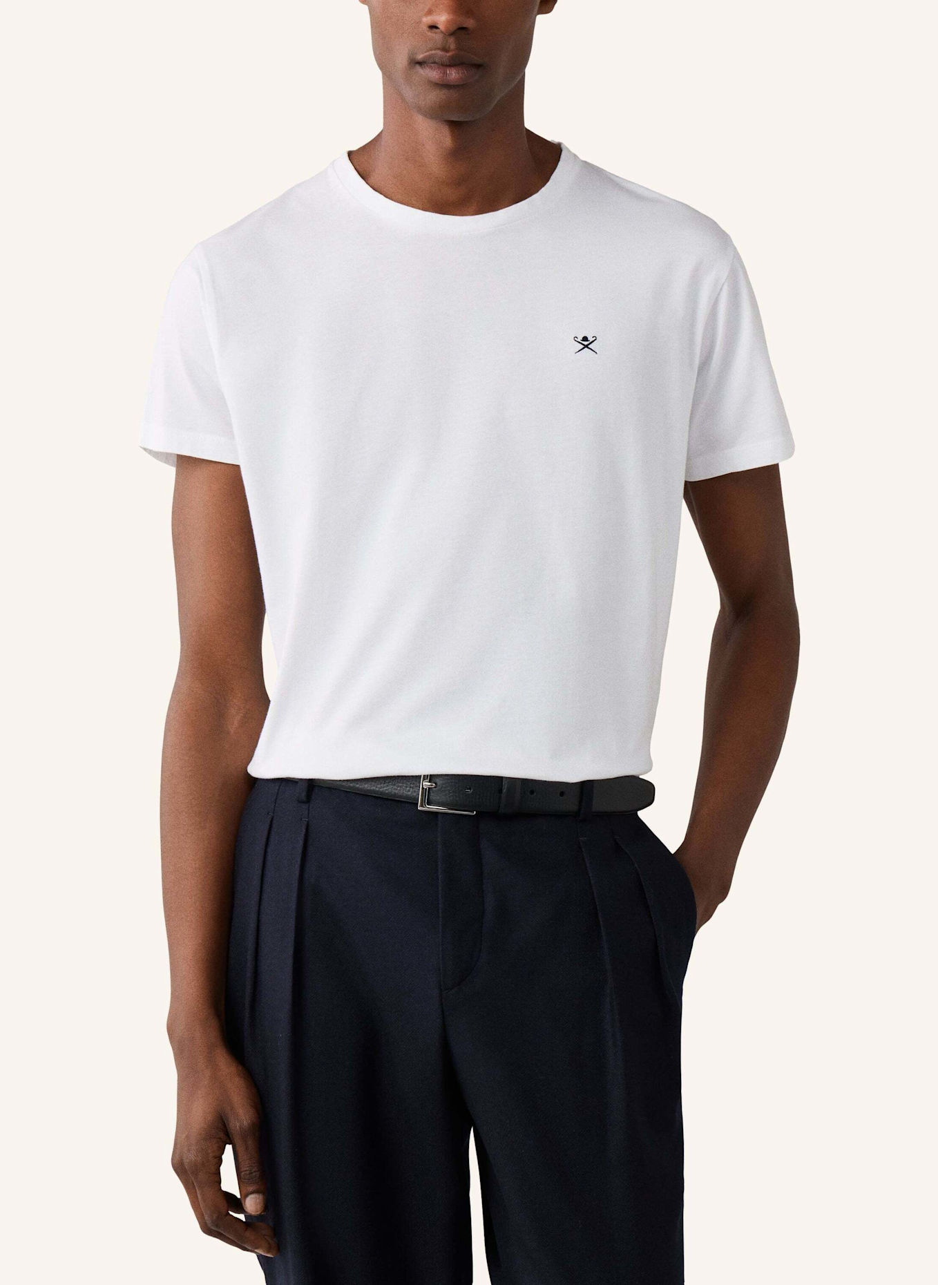 HACKETT LONDON T-Shirt SS LOGO TEE: WEISS
