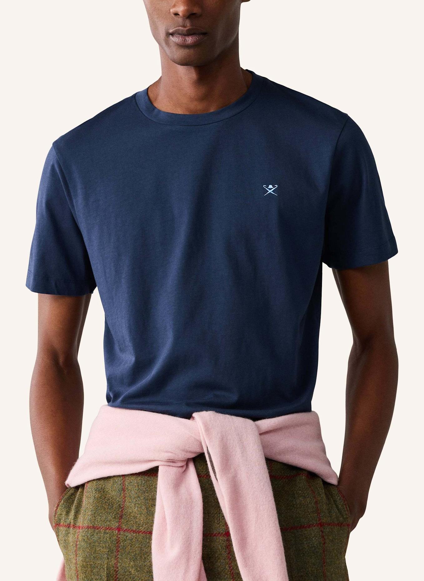 HACKETT LONDON T-Shirt SS LOGO TEE: DUNKELBLAU
