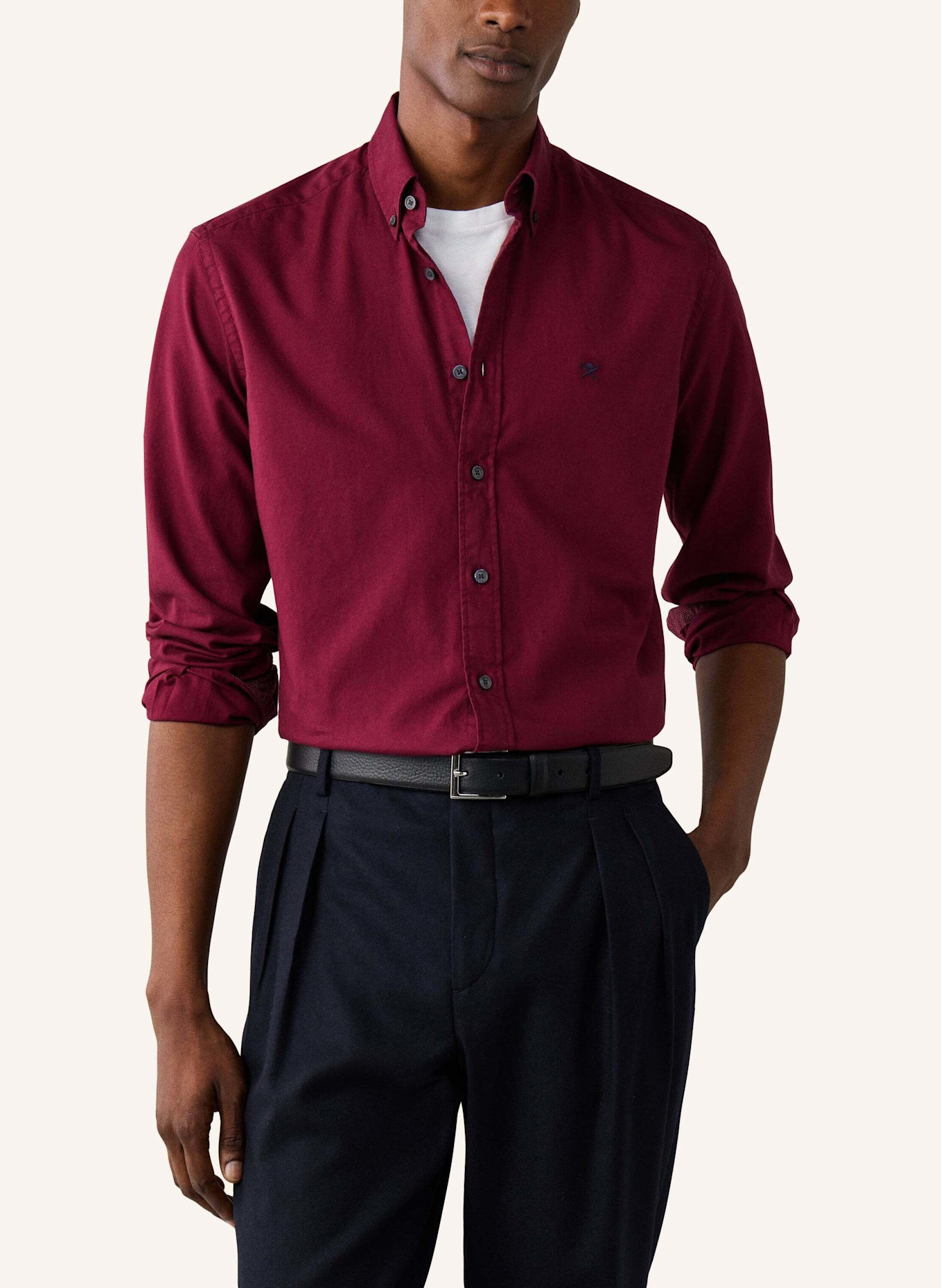 HACKETT LONDON Freizeithemd ESS GMT DYED OXFORD: ROT