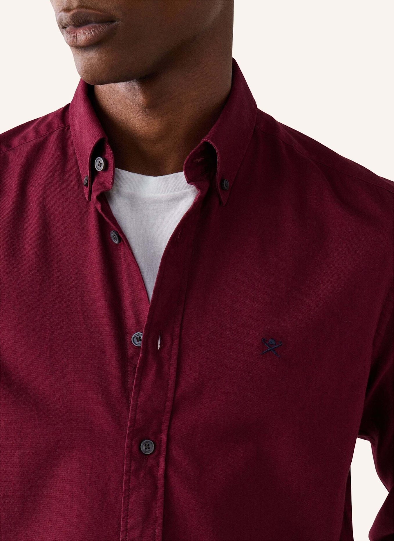 HACKETT LONDON Freizeithemd ESS GMT DYED OXFORD: ROT