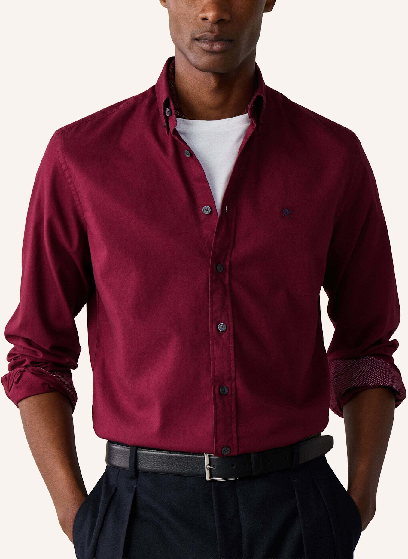 HACKETT LONDON Freizeithemd ESS GMT DYED OXFORD: ROT