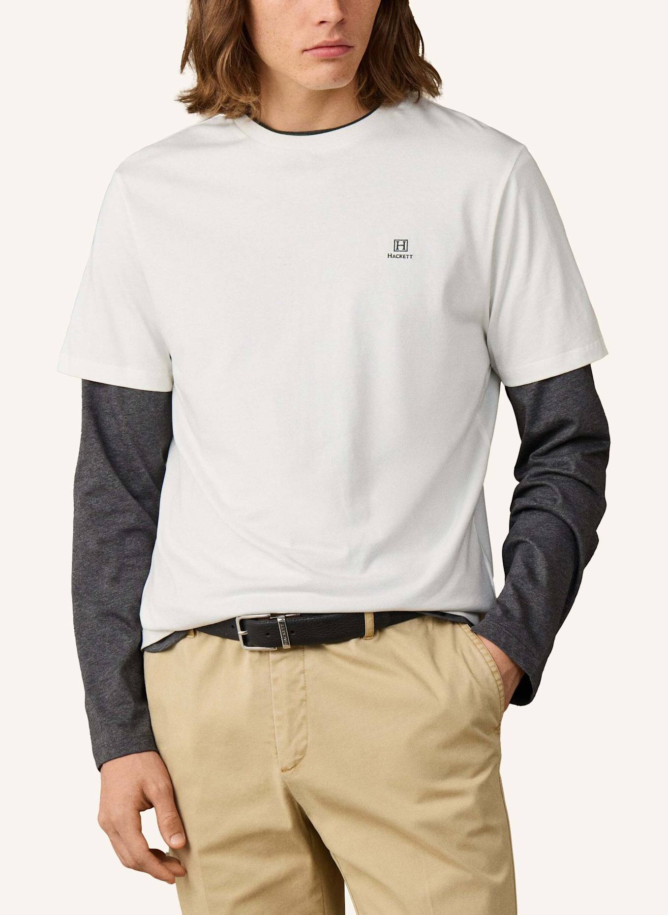 HACKETT LONDON T-Shirt HERITAGE H SMALL LOGO: CREME